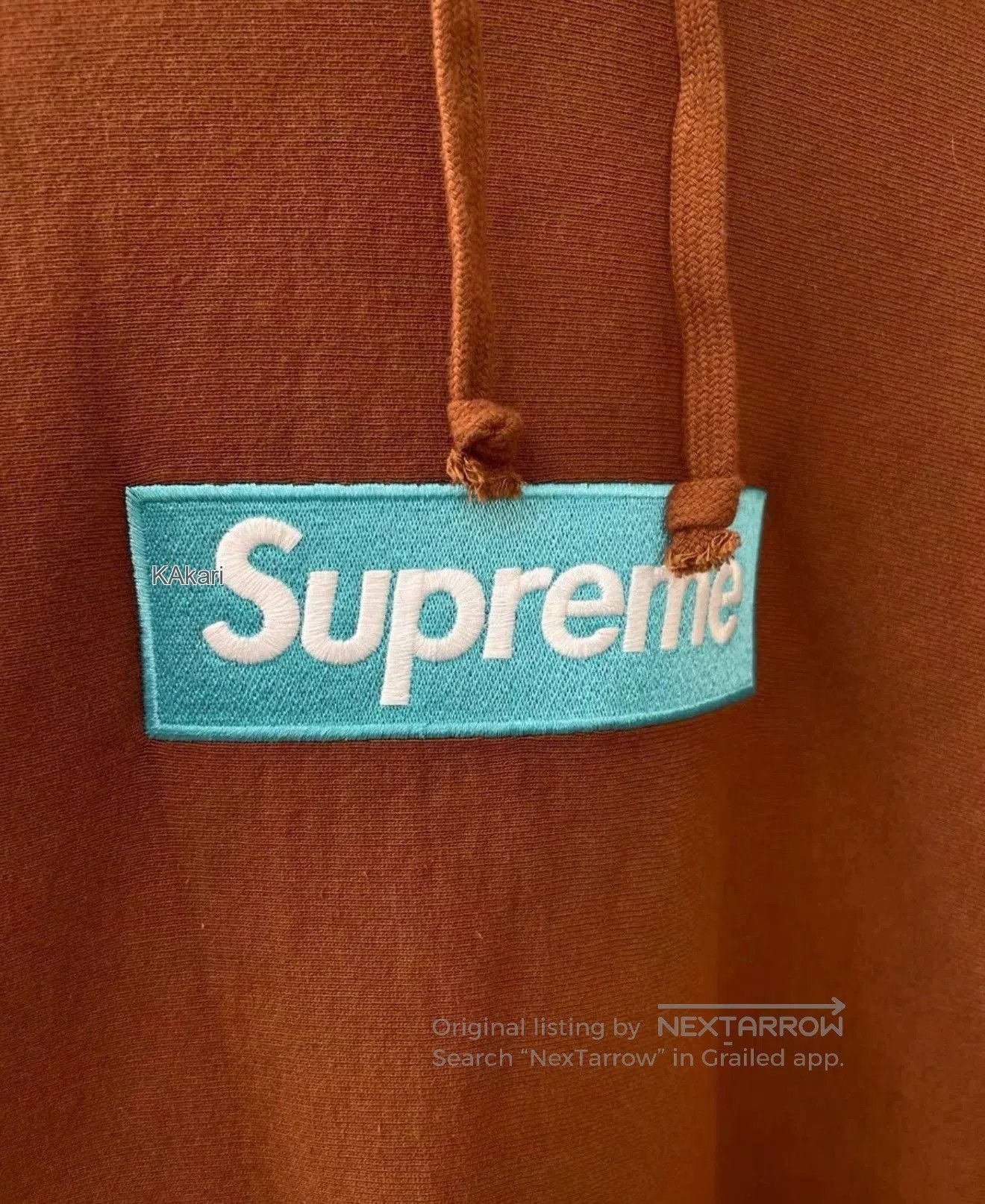 Supreme Brown Hoodie with Drawstrings and Front Pocket . Size US M / EU 48-50 / 2 - 3 Thumbnail