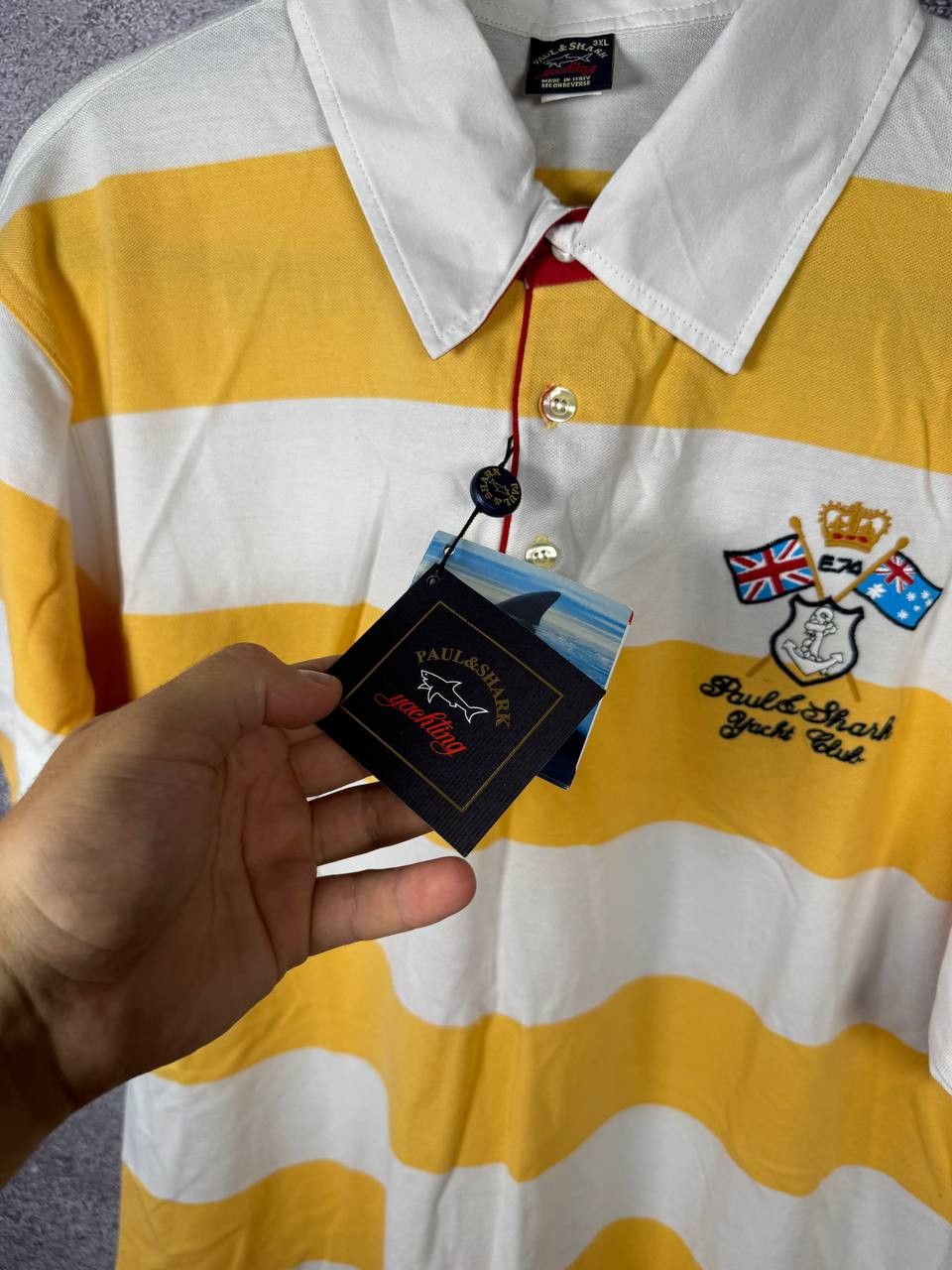 Paul & Shark NWT Paul & Shark Newport Yachting Stripped Polo 3XL Size Size US XXL / EU 58 / 5 - 7 Thumbnail