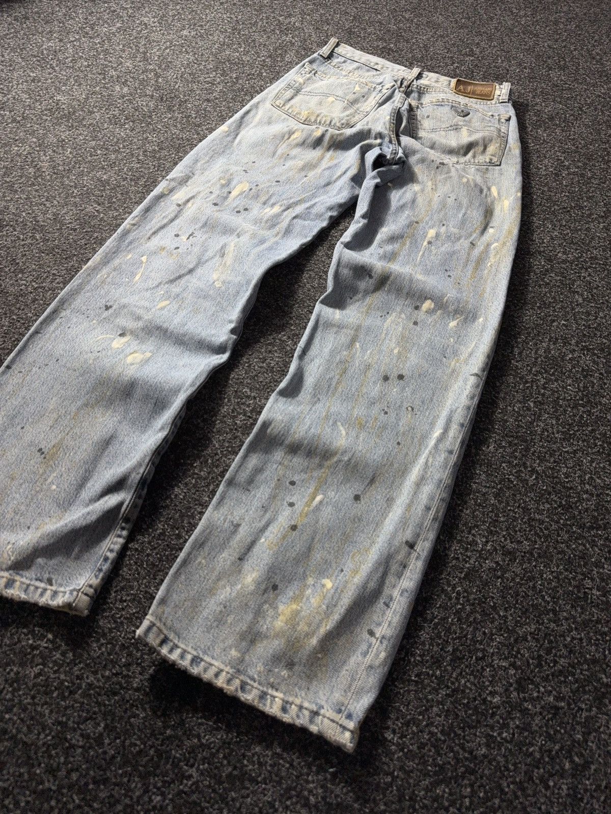Armani × Vintage Vintage 90s Distressed Armani Jeans Baggy Pocket Logo Size 29" - 12 Thumbnail