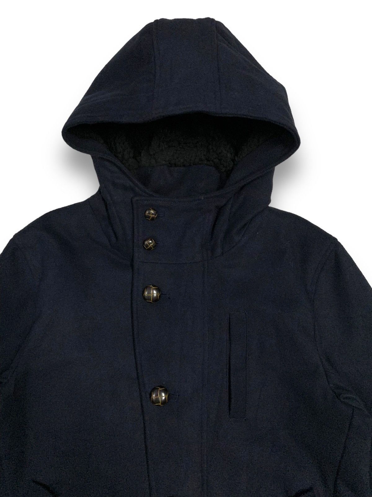 Japanese Brand Japanese Brand ADPOSION Wool Blend Navy Hooded Jacket Size US M / EU 48-50 / 2 - 5 Thumbnail