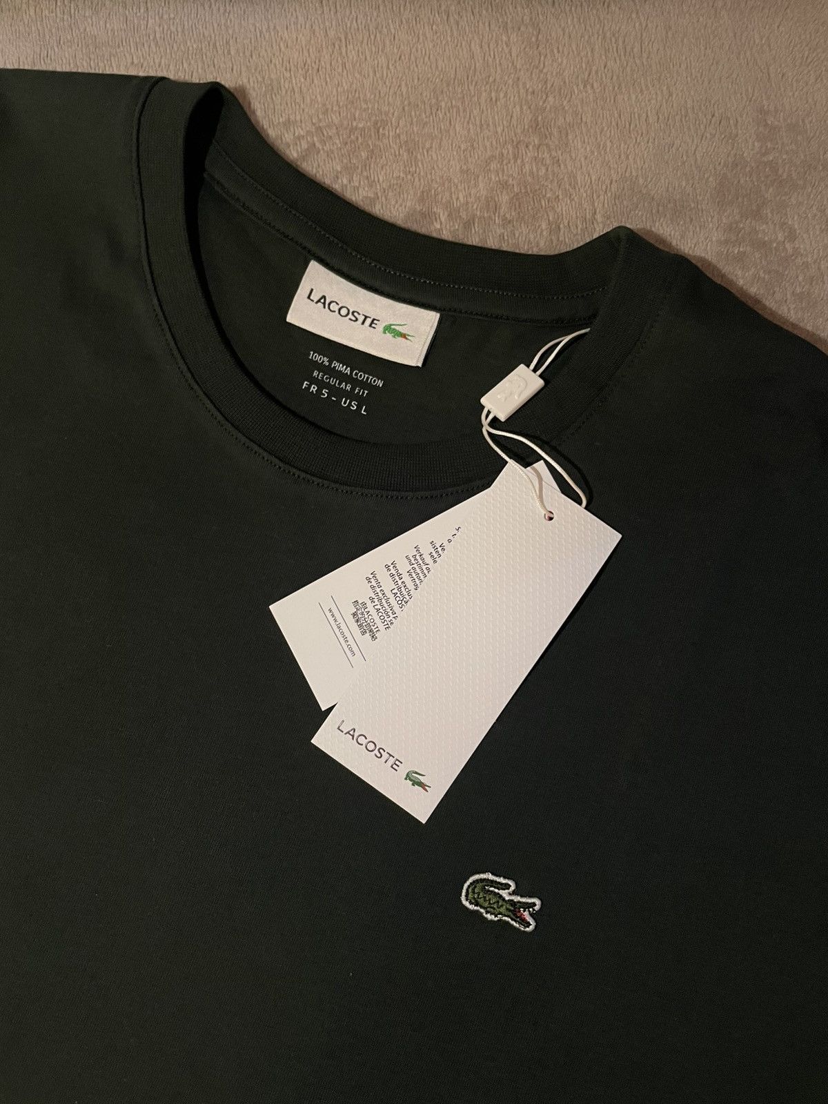 Lacoste T-shirt Lacoste Dark Green Size US L / EU 52-54 / 3 - 2 Thumbnail