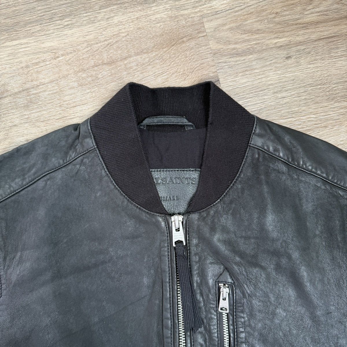 Allsaints AllSaints Black Leather Bomber Jacket - Size Small Size US S / EU 44-46 / 1 - 2 Thumbnail