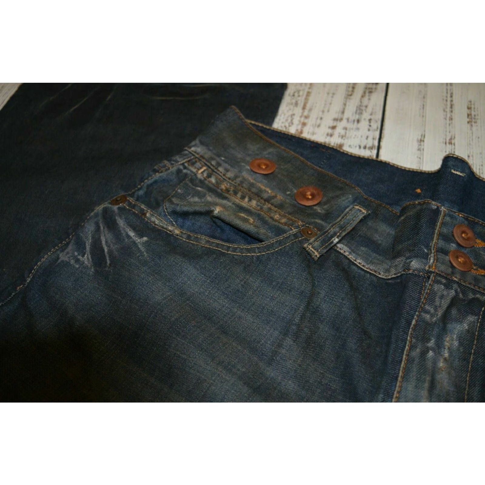 Guess VINTAGE GUESS Jeans Cliff 074 Bootcut 34 Blue Distressed Miner Workwear Mens Size US 34 / EU 50 - 4 Thumbnail