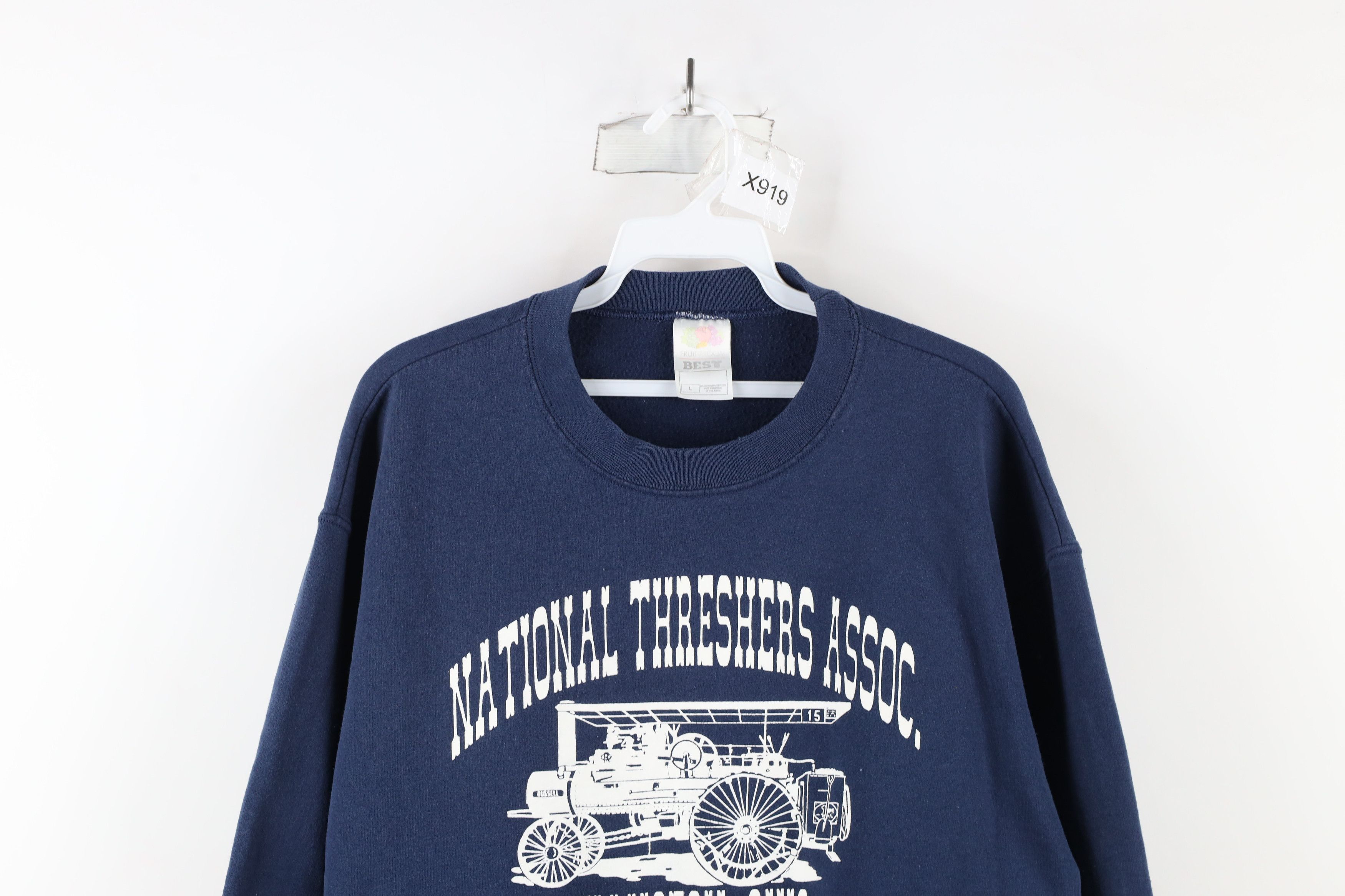 Vintage Vintage 90s National Threshers Association Sweatshirt Blue Size US L / EU 52-54 / 3 - 2 Thumbnail