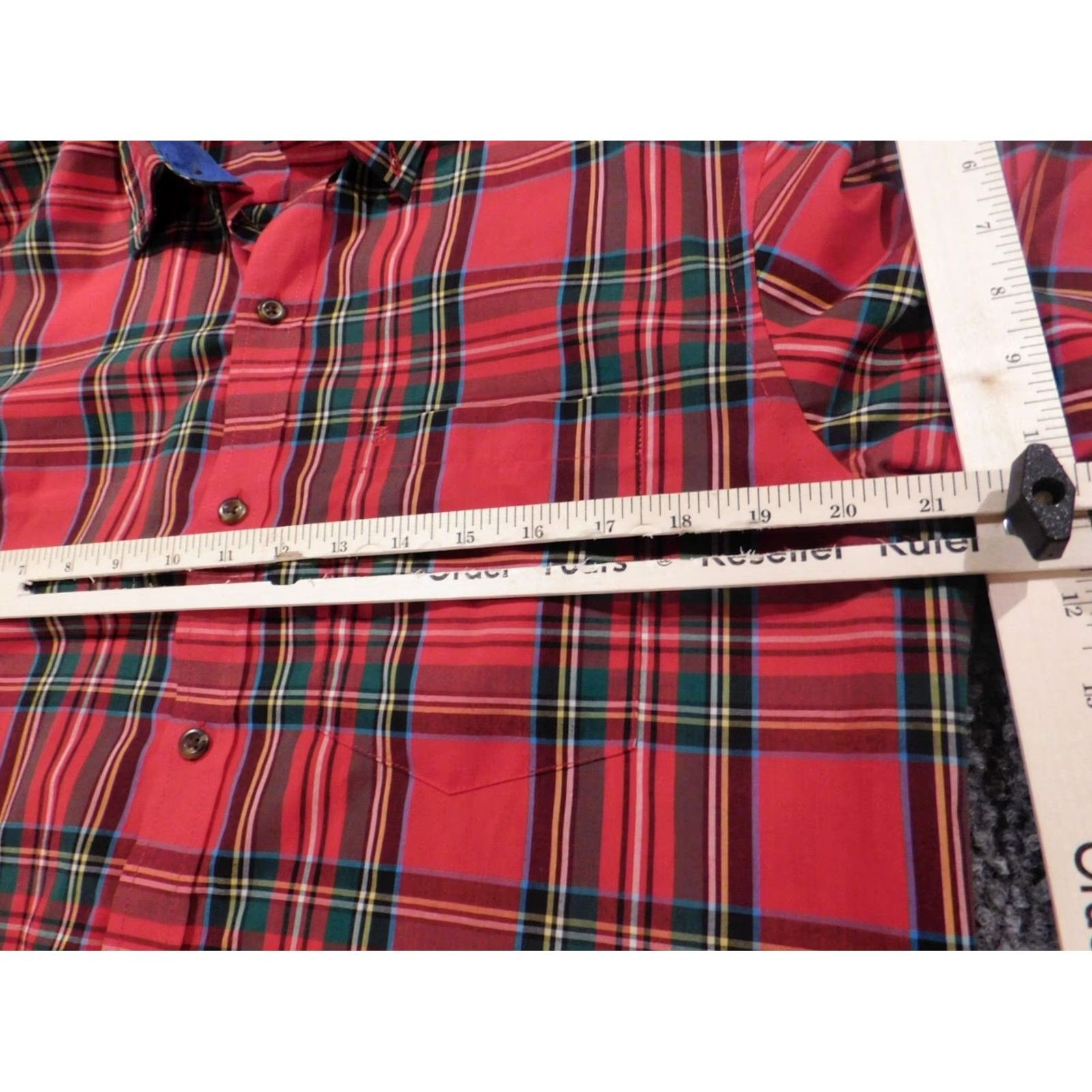 Izod IZOD Shirt Regular Small Red Plaid Button-Down - Button Up, Long Sleeve, Classic Casual, Men, Button, Logo, Cotton Polyester, Knit, Pockets, Slimming Size US S / EU 44-46 / 1 - 7 Thumbnail