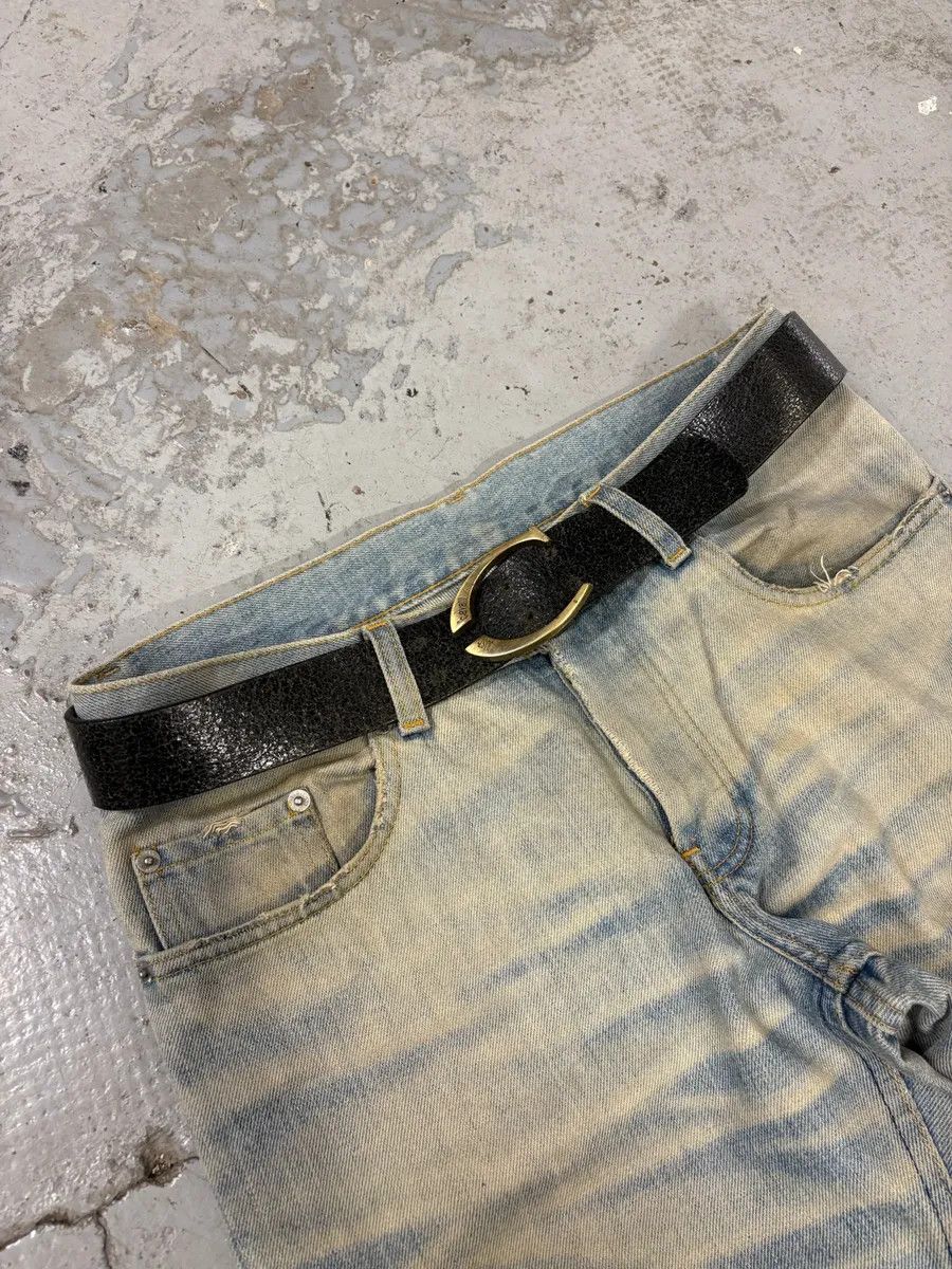 Just Cavalli 2000s Cavalli Black Cracked Leather Belt Size ONE SIZE - 1 Thumbnail