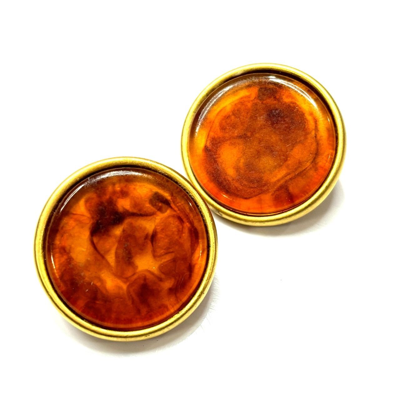 Givenchy GIVENCHY Vintage Paris New York Button Faux Amber Earrings Size ONE SIZE - 1 Thumbnail