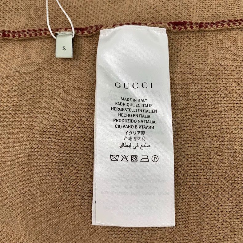 Gucci Gucci Red logo full-printed wool knitted long-sleeved cardi Size US S / EU 44-46 / 1 - 6 Thumbnail