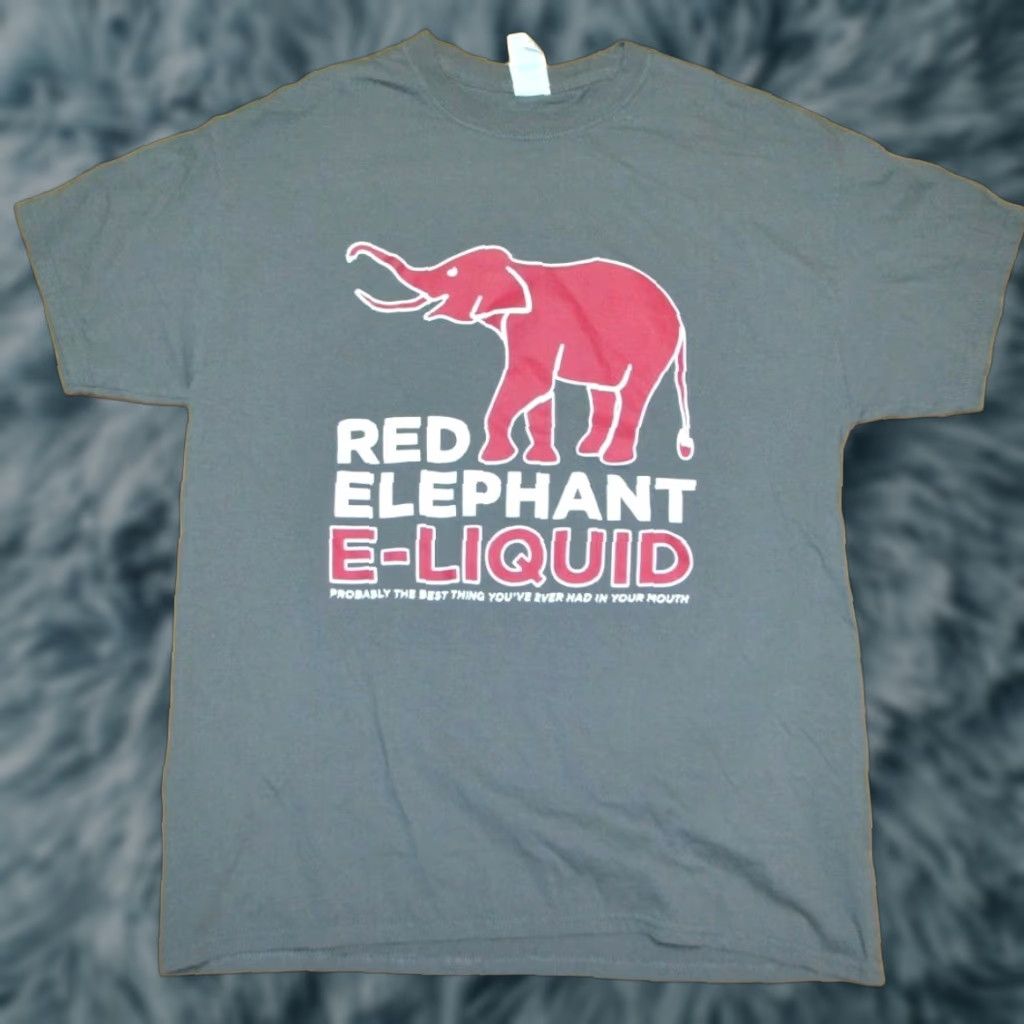 Gildan VINTAGE Red Elephant Liquid Vapor Company T Shirt Large Gray Men 100% Cotton Graphic Tee Vaping Gildan Short Sleeve Size US L / EU 52-54 / 3 - 1 Thumbnail