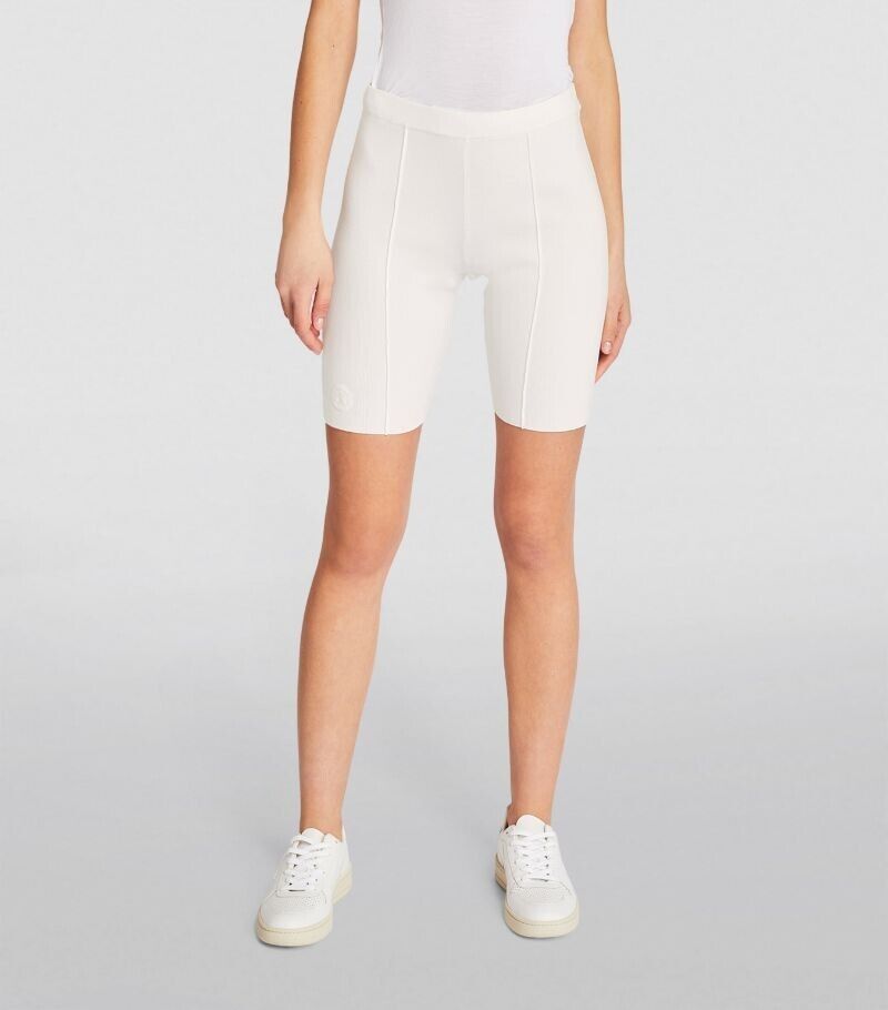 Sandro Sandro Paris Embroidered Knit Cycling Shorts White ( 36 ) Size 36" / US 14 / IT 50 - 1 Thumbnail