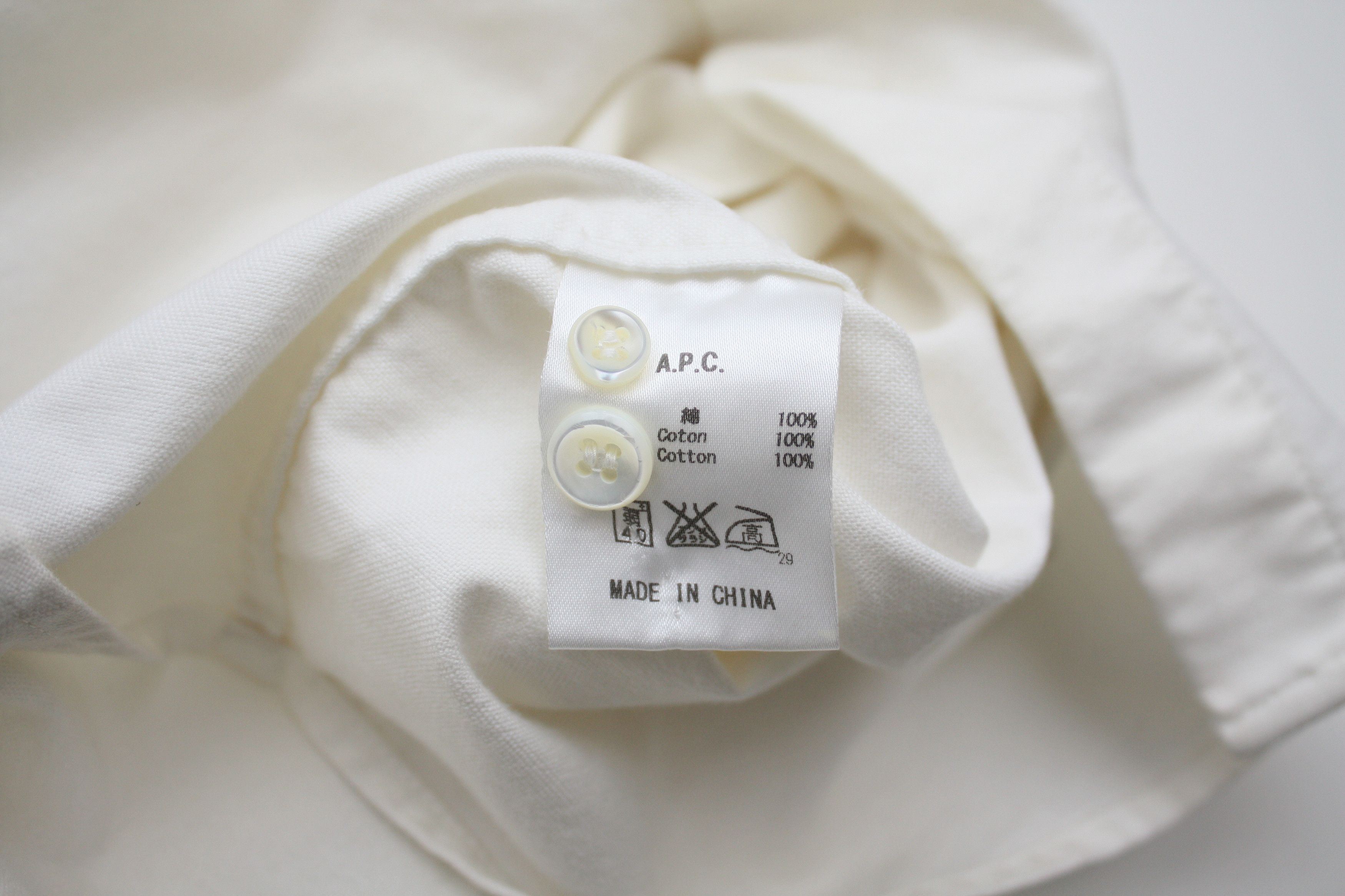 A.P.C. A.P.C. White Long Sleeve Shirt Men's Small Size US S / EU 44-46 / 1 - 6 Thumbnail