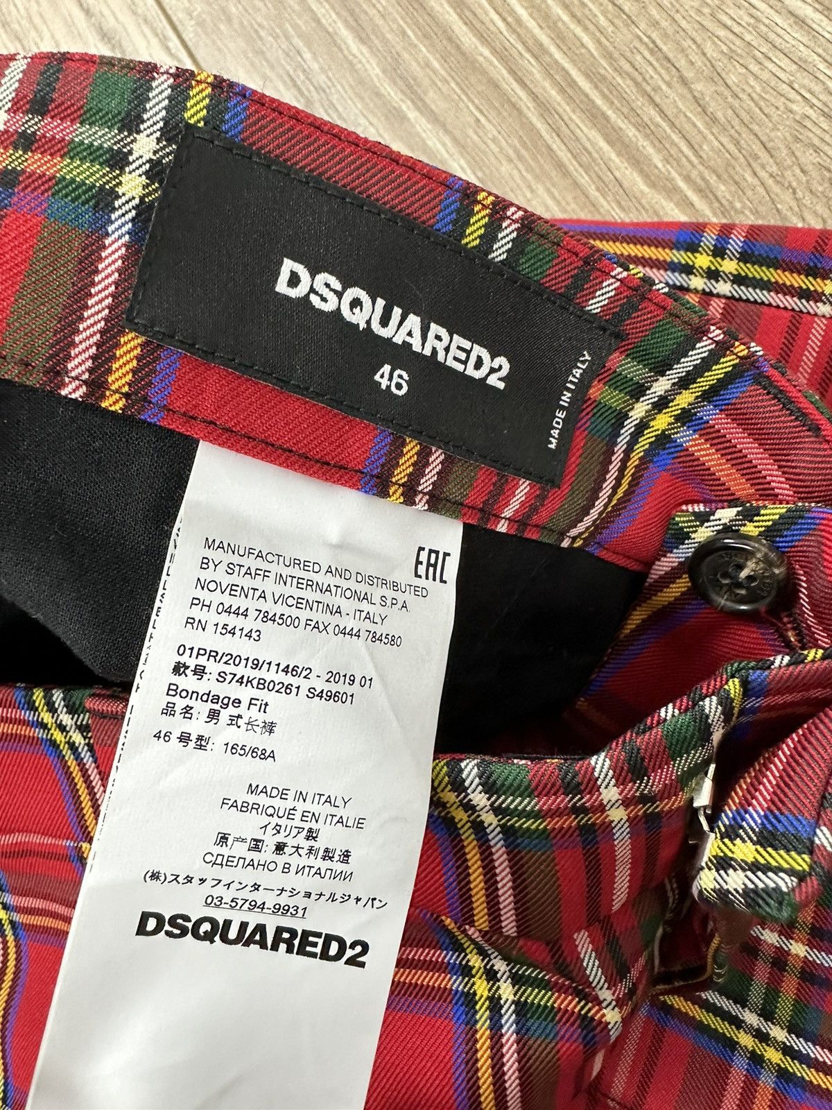 Dsquared2 DSQUARED2 Punk Check Cotton Straps Bondage Zipper pants Rave Size US 30 / EU 46 - 9 Thumbnail