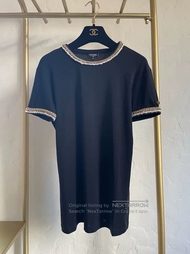 Chanel Chanel Golden rolled-edged black short sleeves Size XS / US 0-2 / IT 36-38 - 1 Thumbnail
