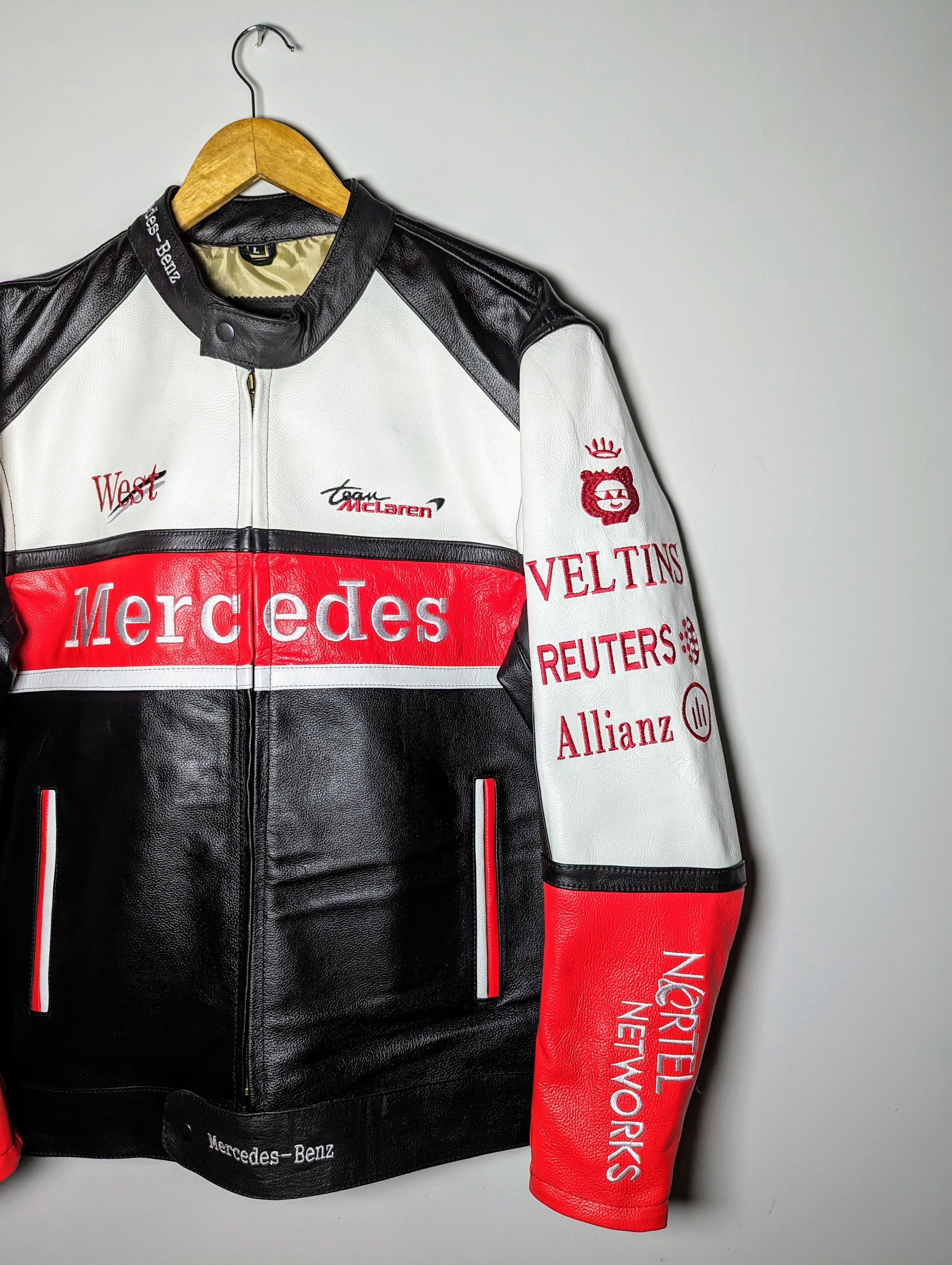 Mercedes Benz Leather Jacket Rare Streetwear Racing