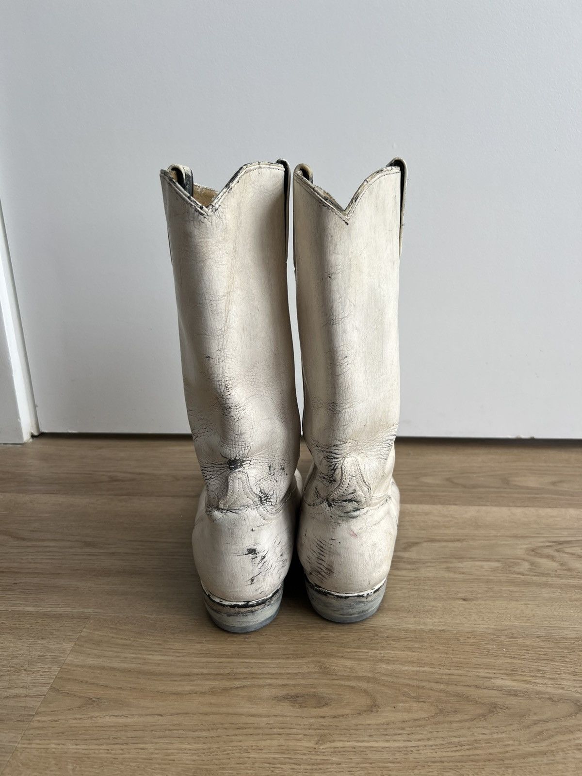 Maison Margiela SS00 White Painted Cowboy Boots Size US 9 / EU 42 - 4 Thumbnail