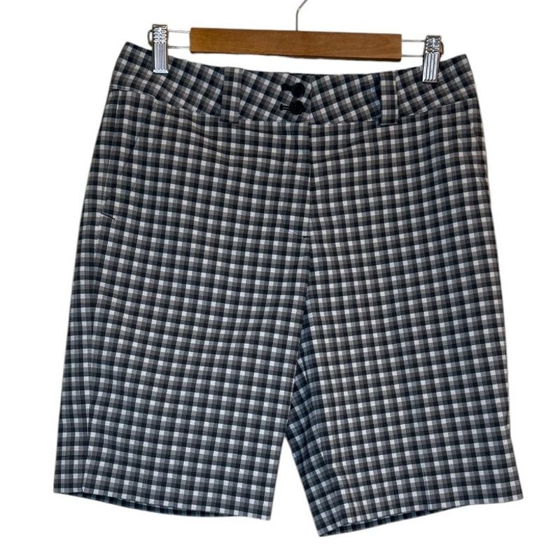 Nike Nike Shorts Women 4 Blue Bermuda Plaid Golf Activewear Size 27" / US 4 / IT 40 - 1 Thumbnail