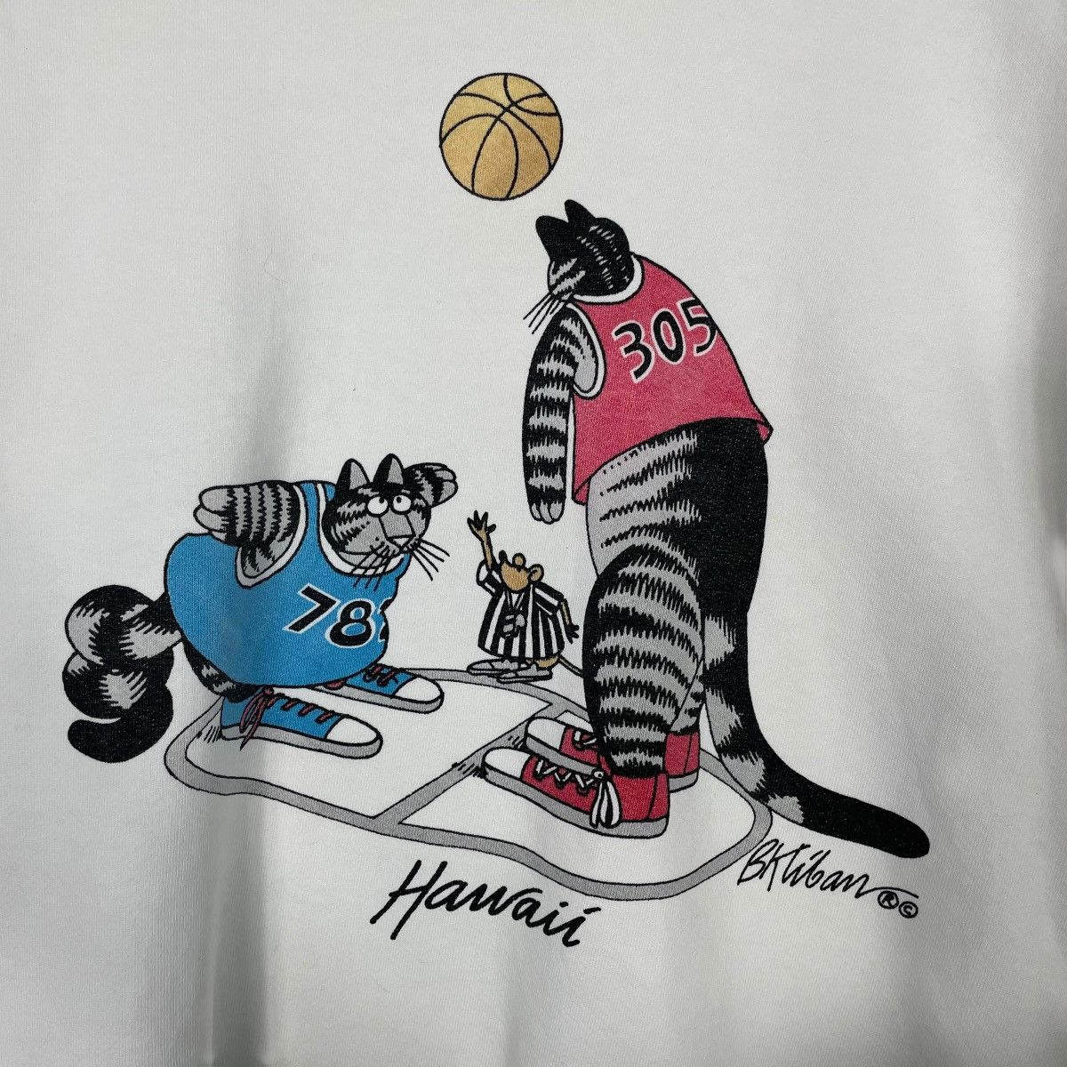 Vintage Vintage Hawaii B. Kliban Basketball Cat Sweatshirt Size US XS / EU 42 / 0 - 10 Thumbnail