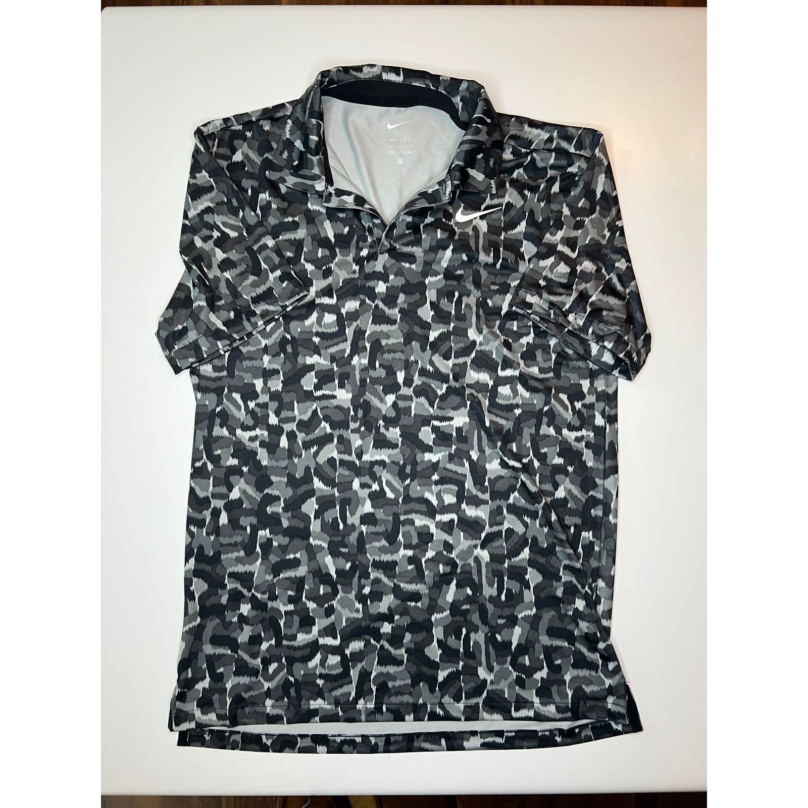Nike Nike Dri-Fit Tour Confetti Print Golf Polo Black Gray Size US S / EU 44-46 / 1 - 1 Thumbnail