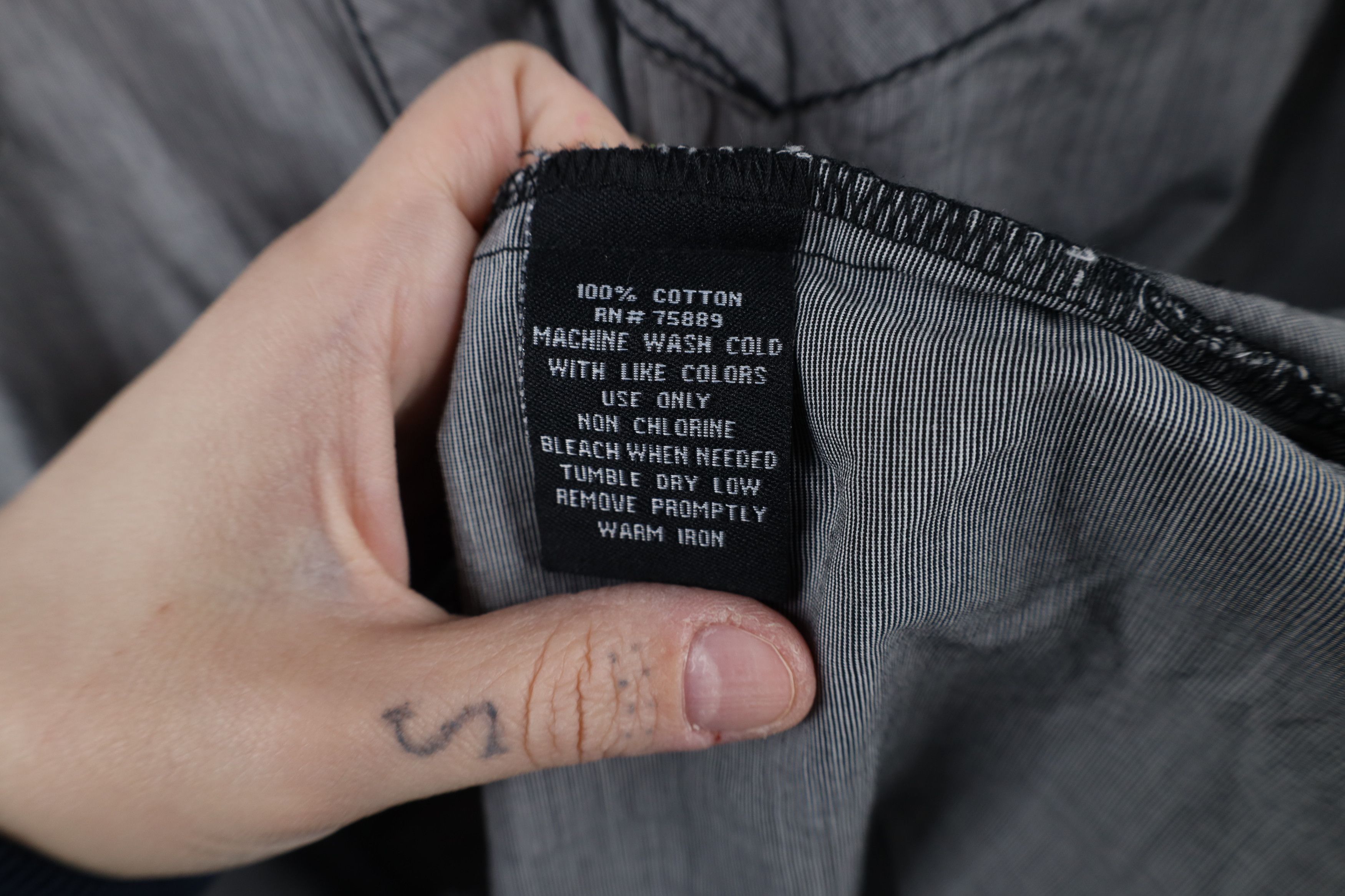 Vintage Buckle Black Faded Chambray Thick Stitch MMA Button Shirt Size US XXL / EU 58 / 5 - 10 Thumbnail