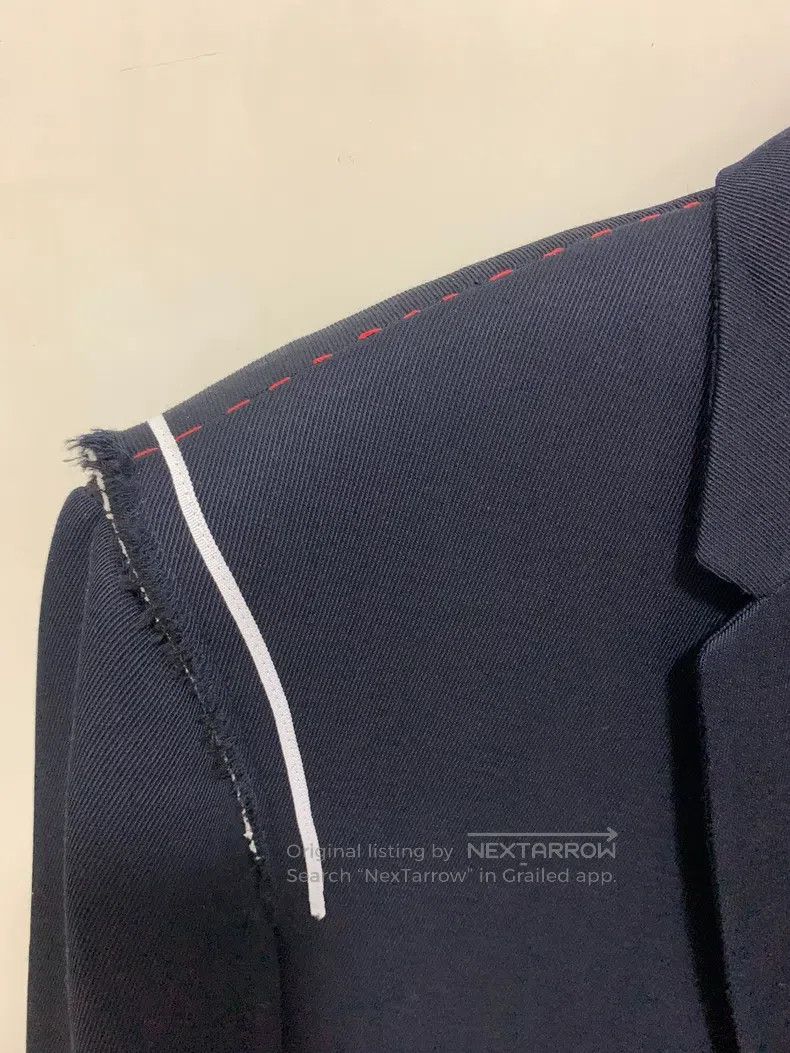 Dior Dior Navy Blue Shoulder White Line Frayed Destroyed Suit Size US L / EU 52-54 / 3 - 7 Thumbnail