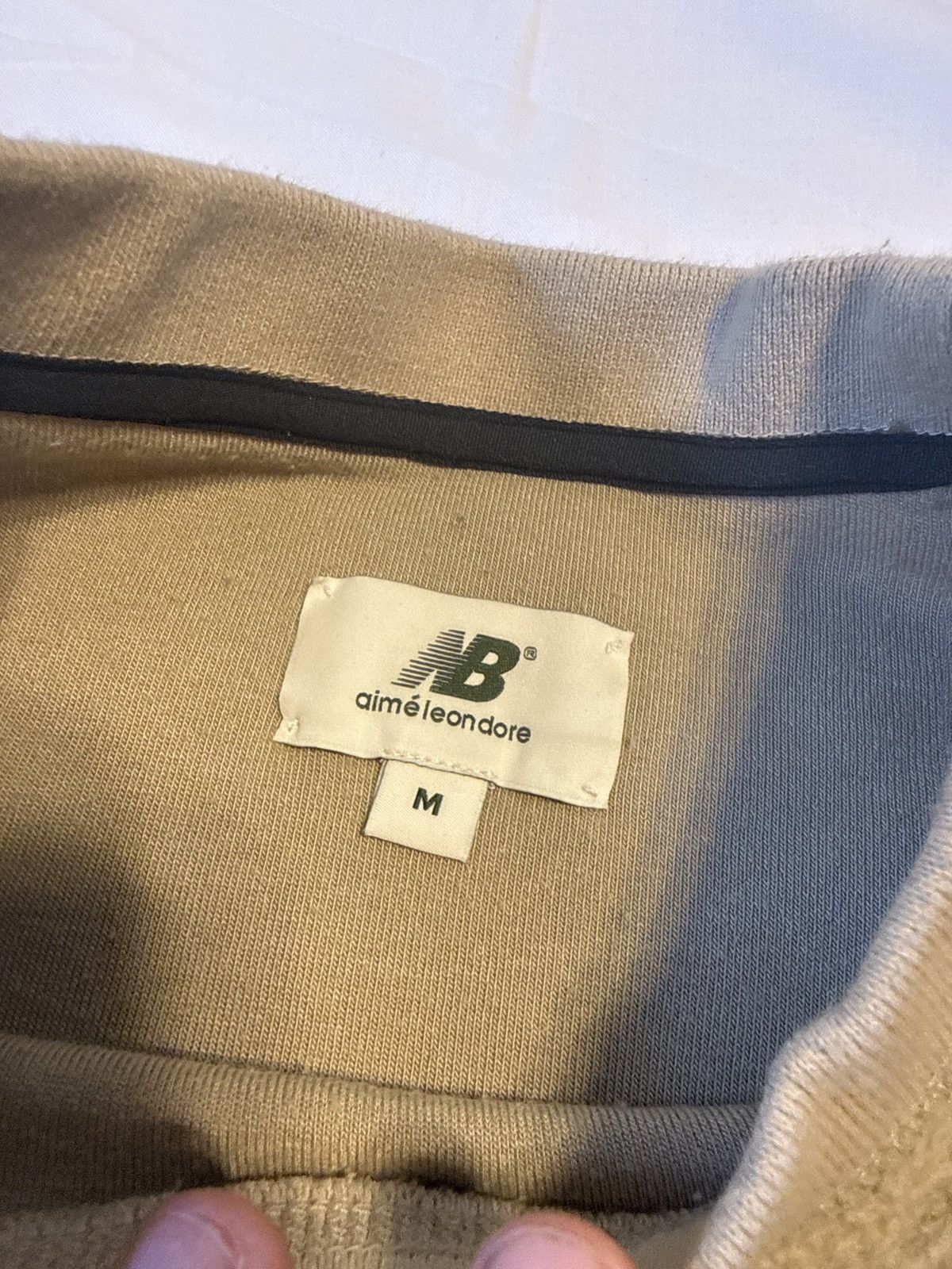 Aime Leon Dore × New Balance New Balance x Aime Leon Dore Oatmeal Panel Fleece Tee Size US M / EU 48-50 / 2 - 2 Thumbnail