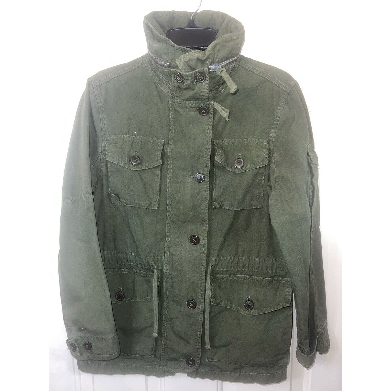 J.Crew J.CREW Chore Trucker Jacket Green Mock Neck Military Button Size S / US 4 / IT 40 - 3 Thumbnail
