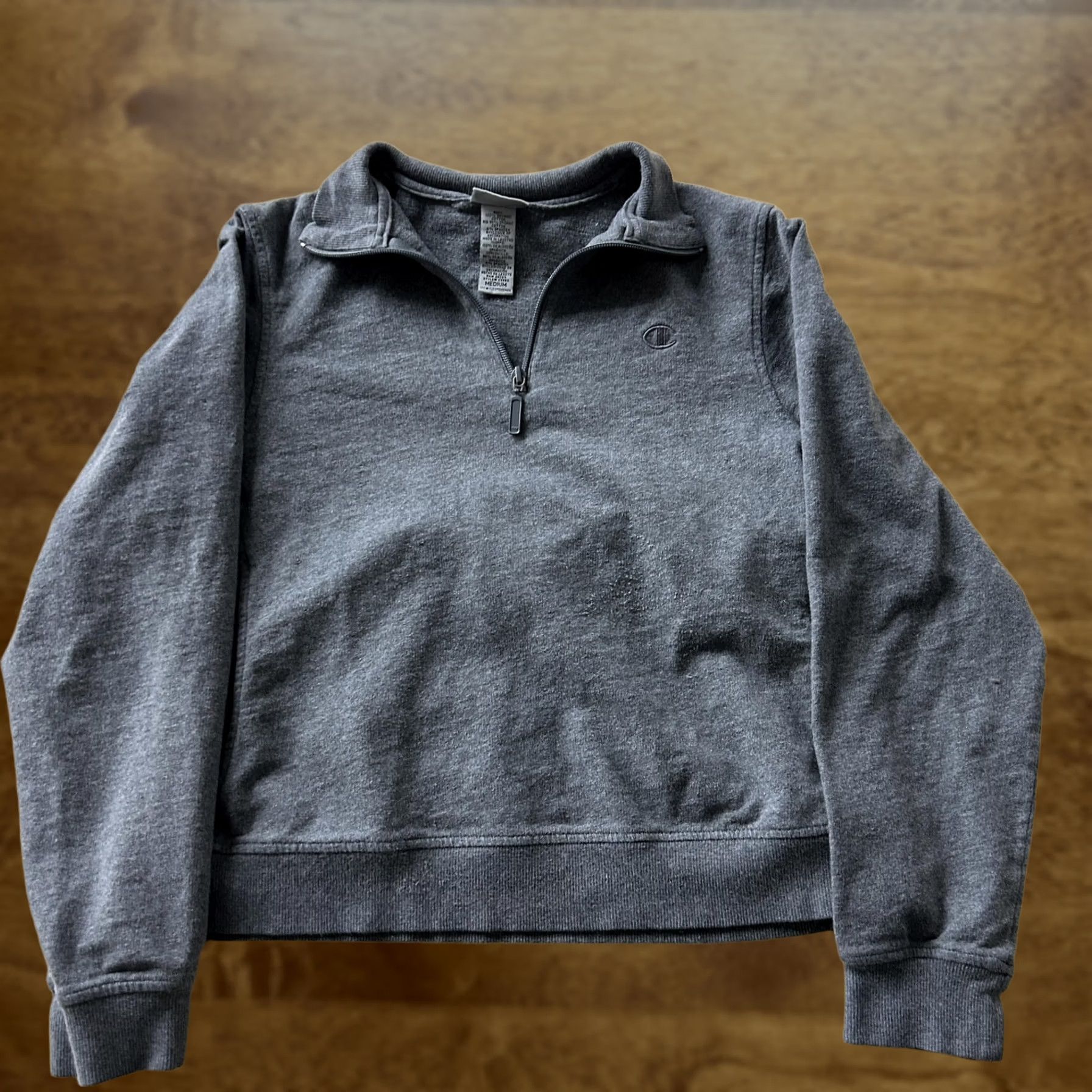 Champion Champion Sweatshirt Mens Medium Gray 1/4 Zip Pullover Organics Logo Athletic Mens Size US M / EU 48-50 / 2 - 1 Thumbnail