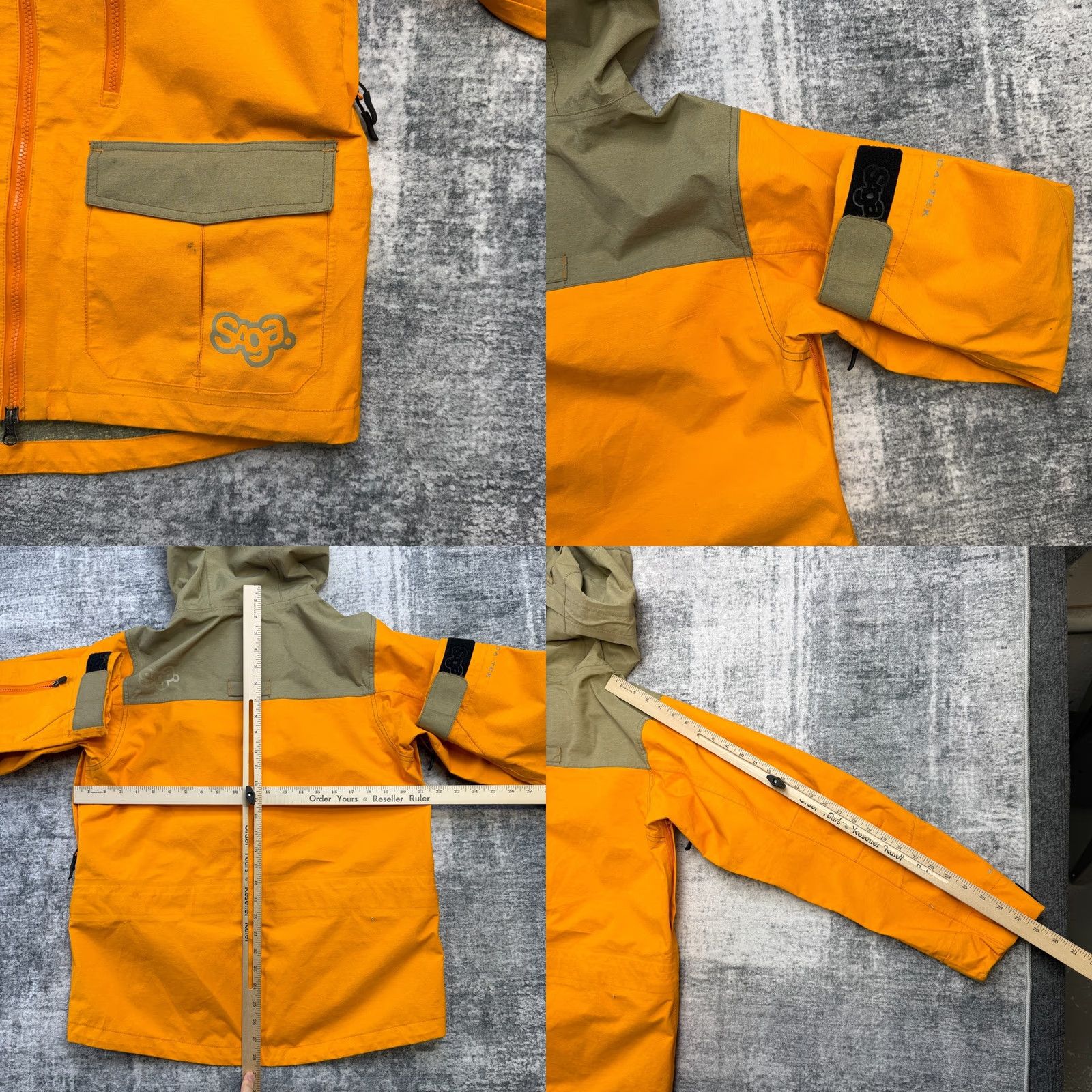 Vintage Saga Orange Parka Jacket Mens Small 3L Waterproof Snow Ski Travel Breathable Zipped Pockets Full Zip Taped Seams Nylon Regular 70s? Size US S / EU 44-46 / 1 - 10 Thumbnail