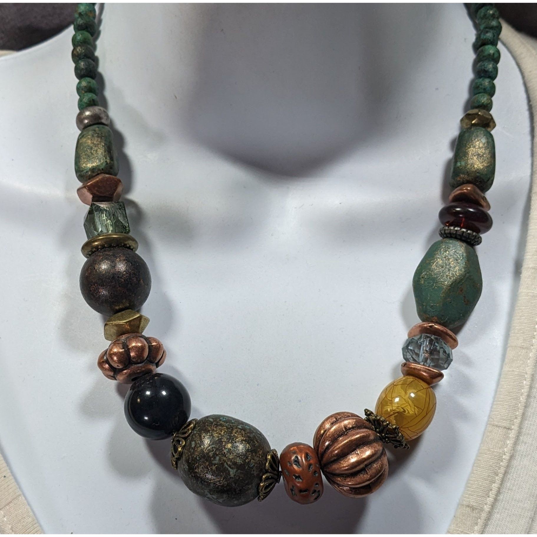 Other Chunky Bohemian Mixed Media Earth Tone Beaded Necklace Size ONE SIZE - 4 Thumbnail