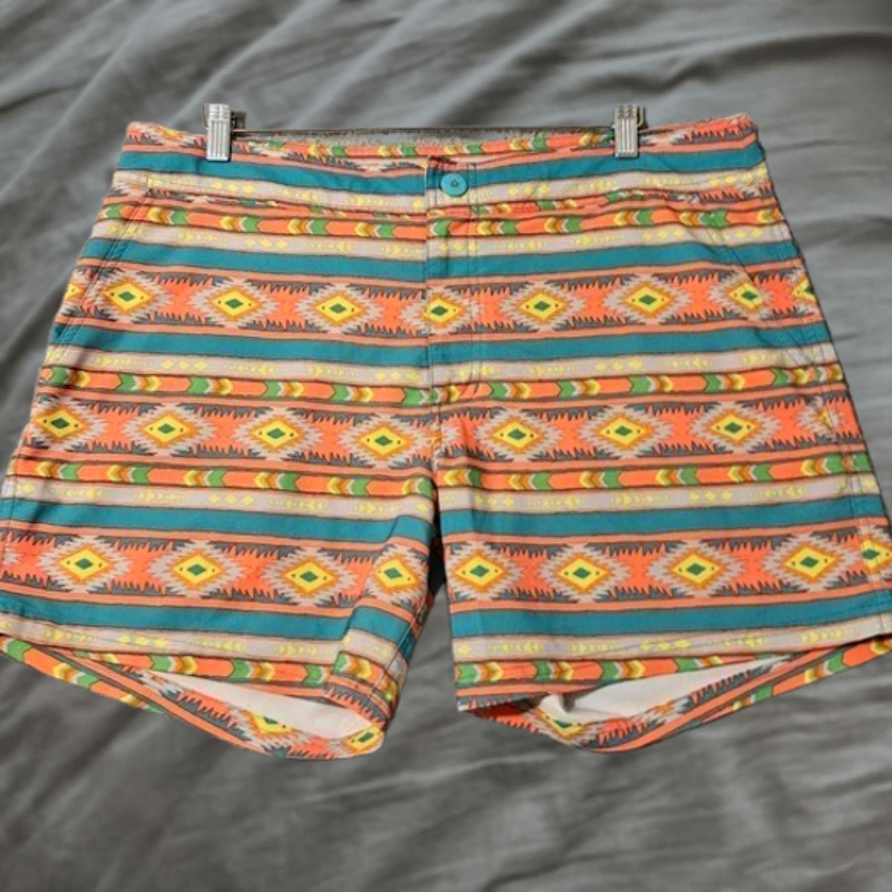 Chubbies Chubbies Swim Trunks Shorts Mens XL Orange Geometric Aztec Pattern Size US 36 / EU 52 - 1 Thumbnail