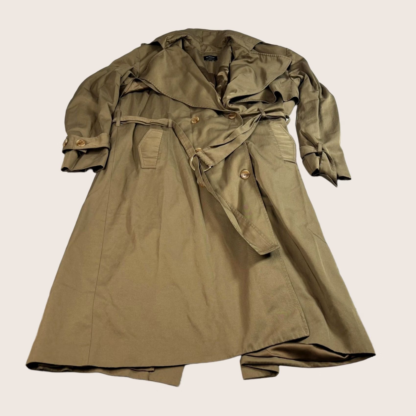 Vintage Bardot Trench Coat Womens XL Khaki Double Breasted Jacket Belt Academia Heritage Size XL / US 12-14 / IT 48-50 - 1 Thumbnail