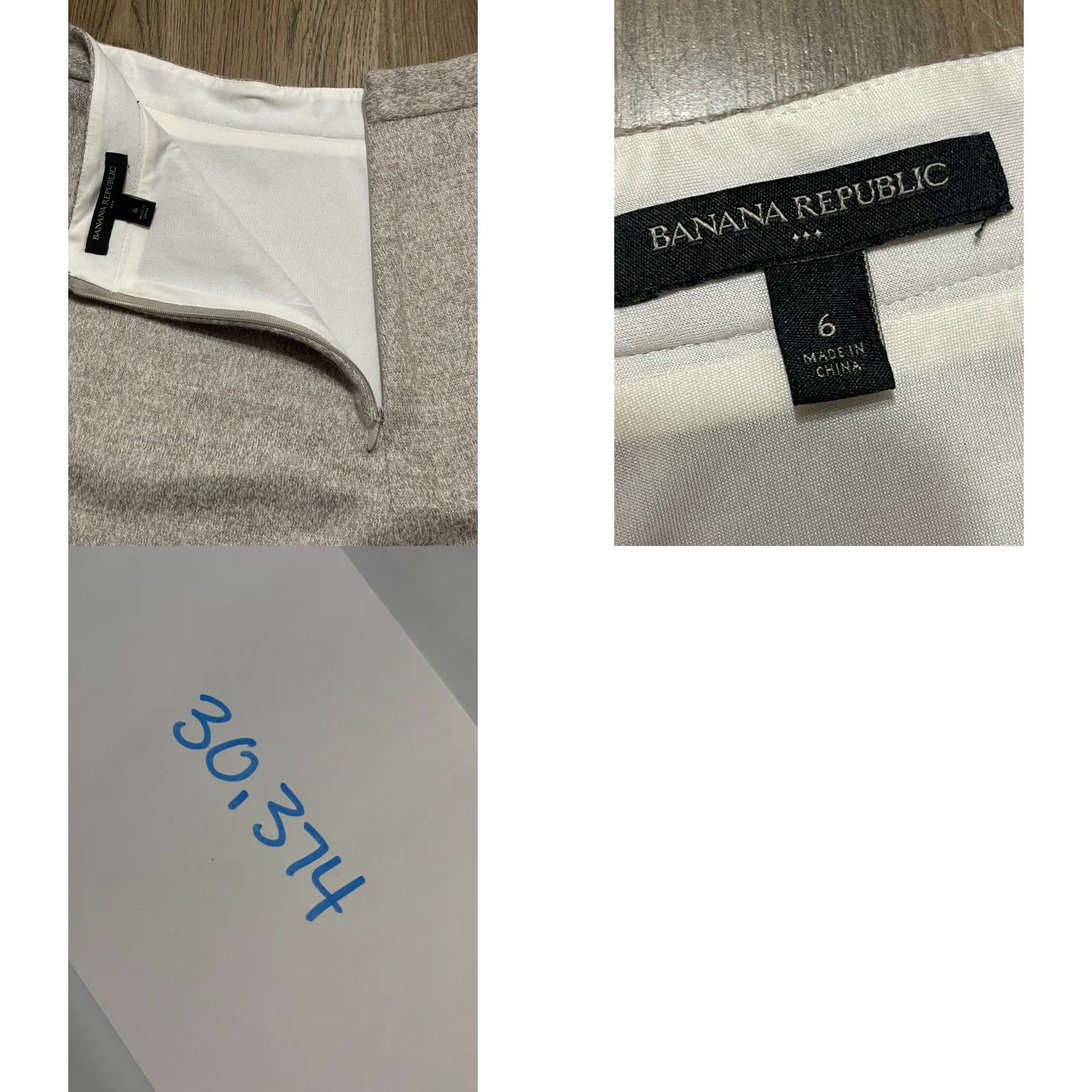 Banana Republic Banana Republic Skirt, Women's Size 6, A-line, Back Zip, White Gray, Lined, Short, Casual, Regular, Fall Spring Summer, Womens, Skirt Size 28" / US 6 / IT 42 - 8 Thumbnail