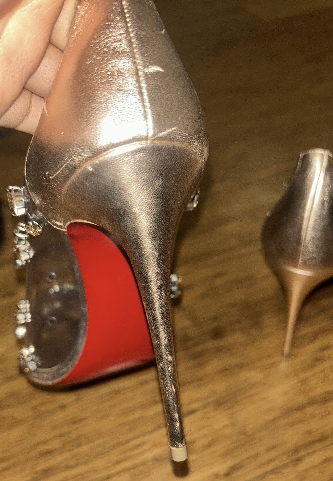 Christian Louboutin Christian Louboutin Degraqueen Clear Pointed Toe Pump Size US 8.5 / IT 38.5 - 6 Thumbnail