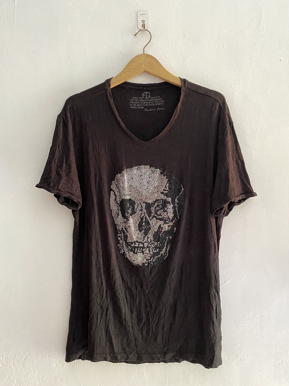 If Six Was Nine × Japanese Brand × Le Grande Bleu (L.G.B.) 2000s Ai&Ge glitter skull tshirt Size US XL / EU 56 / 4 - 1 Thumbnail