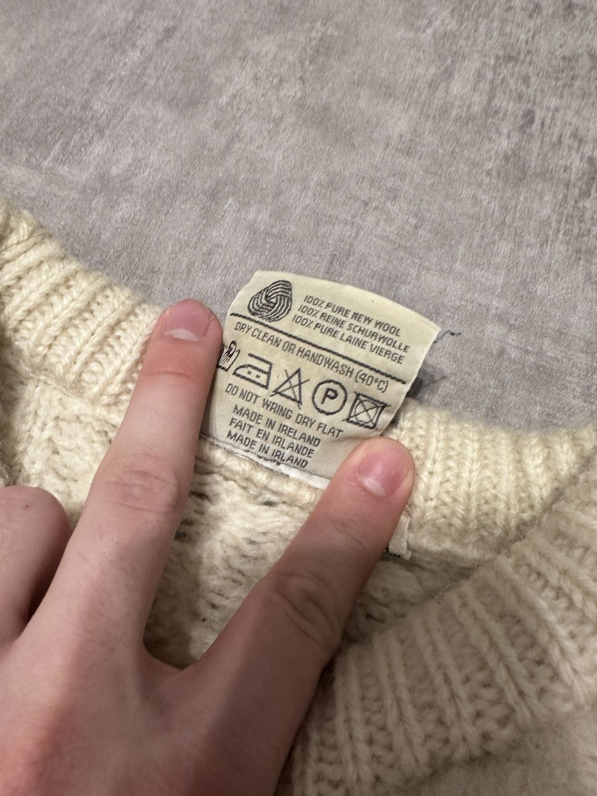 Handmade × Vintage Vintage Heavy Handloomed Irish Fisherman Knit Sweater Size US M / EU 48-50 / 2 - 4 Thumbnail