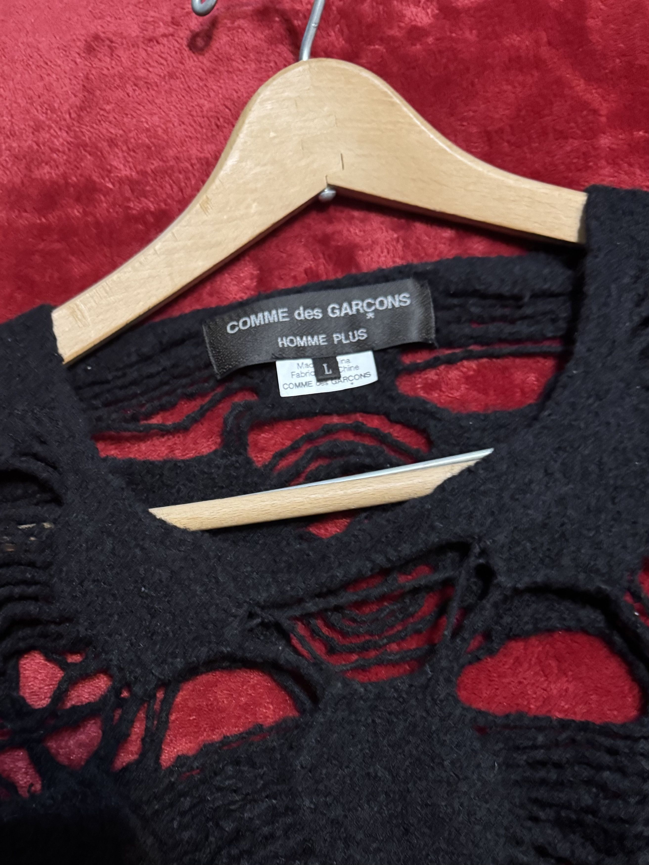 Comme des Garcons Homme Plus Comme des Garcons Homme Plus Open Knit Sweater Black Size US L / EU 52-54 / 3 - 3 Thumbnail