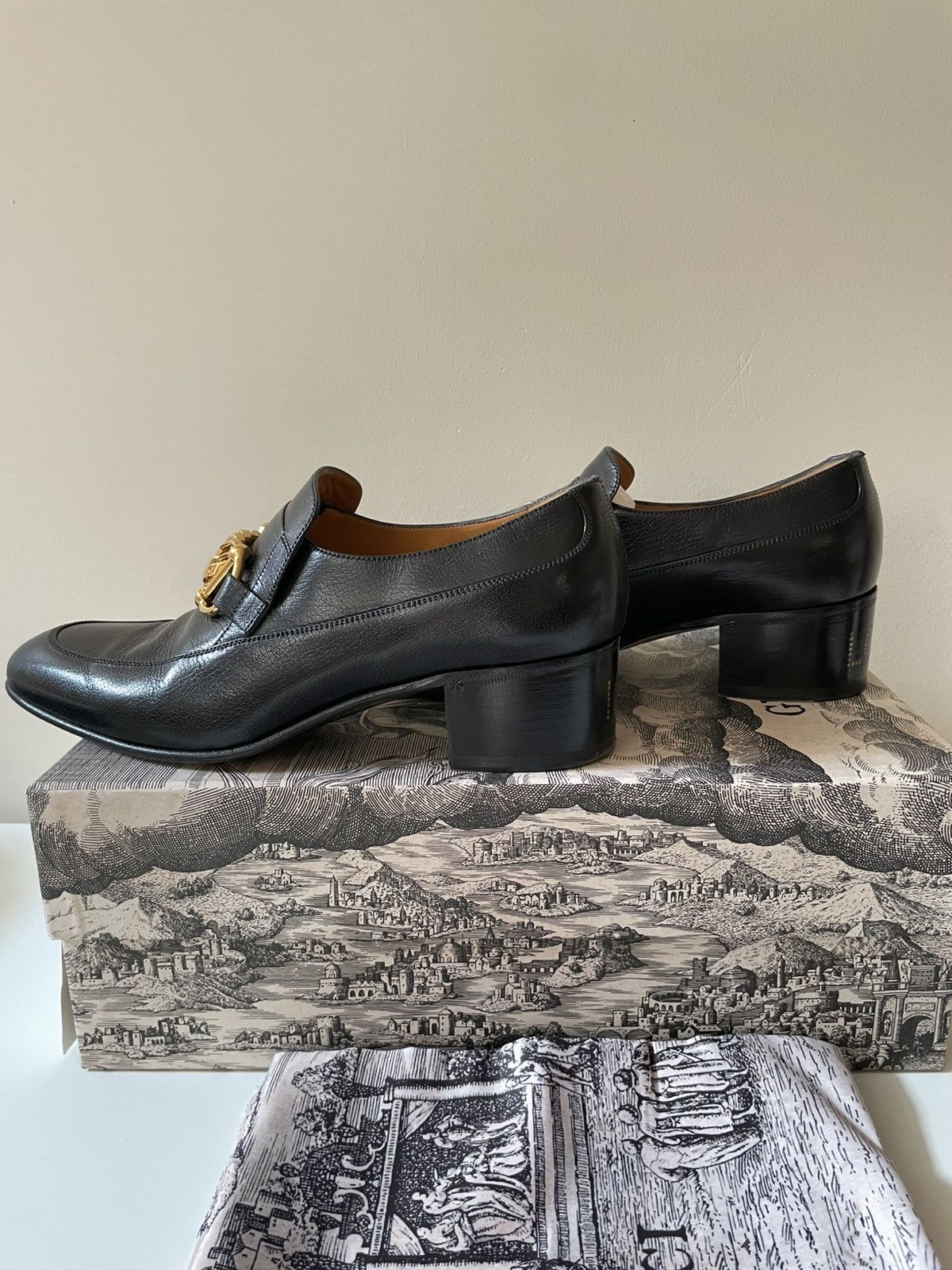 Gucci Gucci Moccasin Quentin Blk heels Size US 7 / EU 40 - 7 Thumbnail