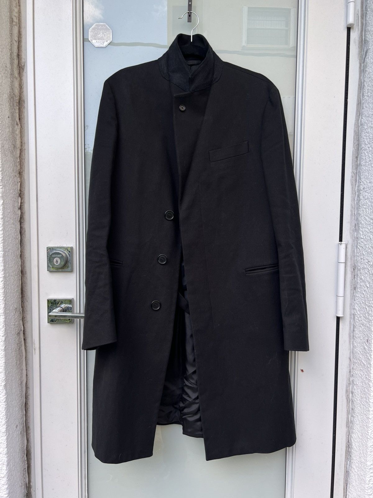 Helmut Lang HELMUT LANG 1999 Black Moleskin Chesterfield Coat Size US S / EU 44-46 / 1 - 2 Thumbnail