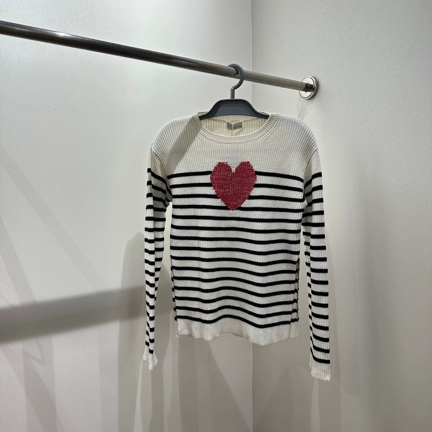 Valentino Valentino heart stripe knit long-sleeve xs cotton Size XS / US 0-2 / IT 36-38 - 1 Thumbnail
