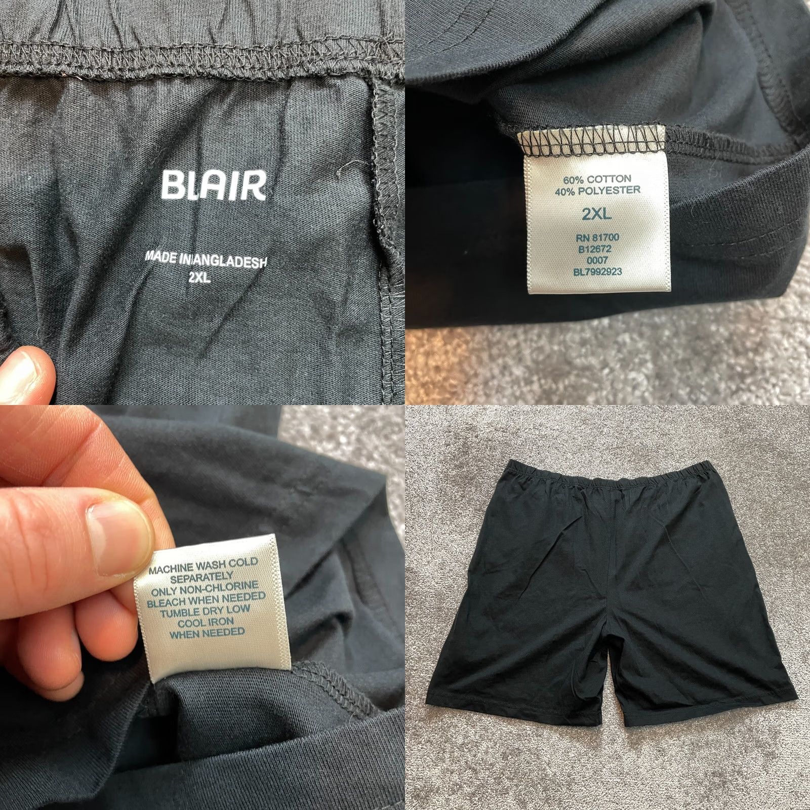 Blair Blair Sweatshorts Womens 2XL Black Elastic Waist Rolled Soft Casual Stretch 8" Size 26" / US 2 / IT 38 - 8 Thumbnail