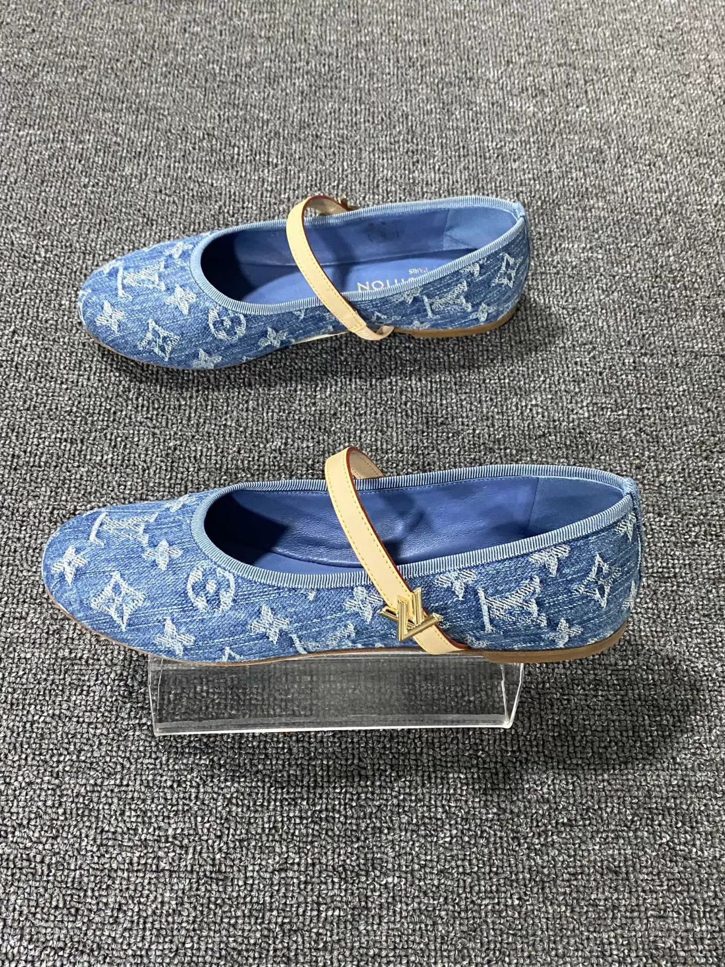 Louis Vuitton LV 25 New Denim Ballet Flats Women's 37 98N Size US 6.5 / IT 36.5 - 3 Thumbnail