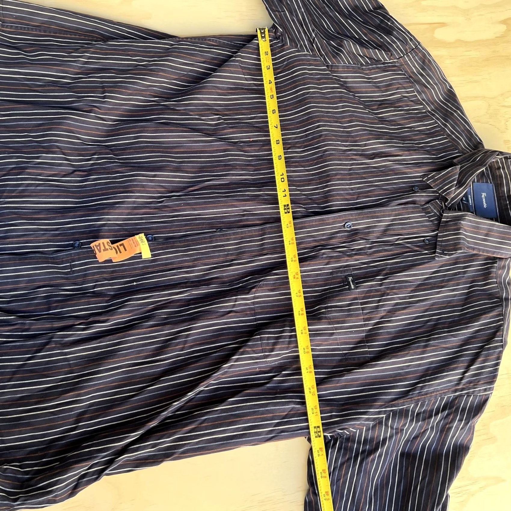Faconnable Faconnable Classique Mens XL Blue Stripe Long Sleeve Button Up Shirt Cotton Size US XL / EU 56 / 4 - 7 Thumbnail