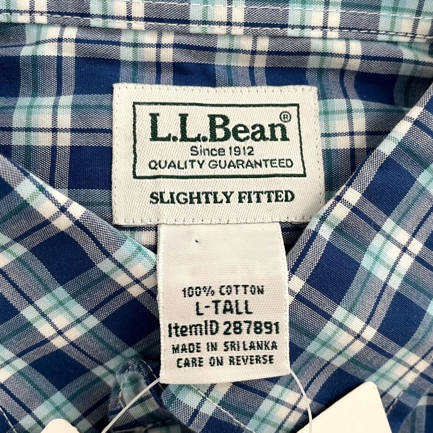 Vintage VINTAGE LL Bean Shirt Adult Large Tall Blue Check Wrinkle Free Cotton Long Sleeve Mens L Size US L / EU 52-54 / 3 - 6 Thumbnail