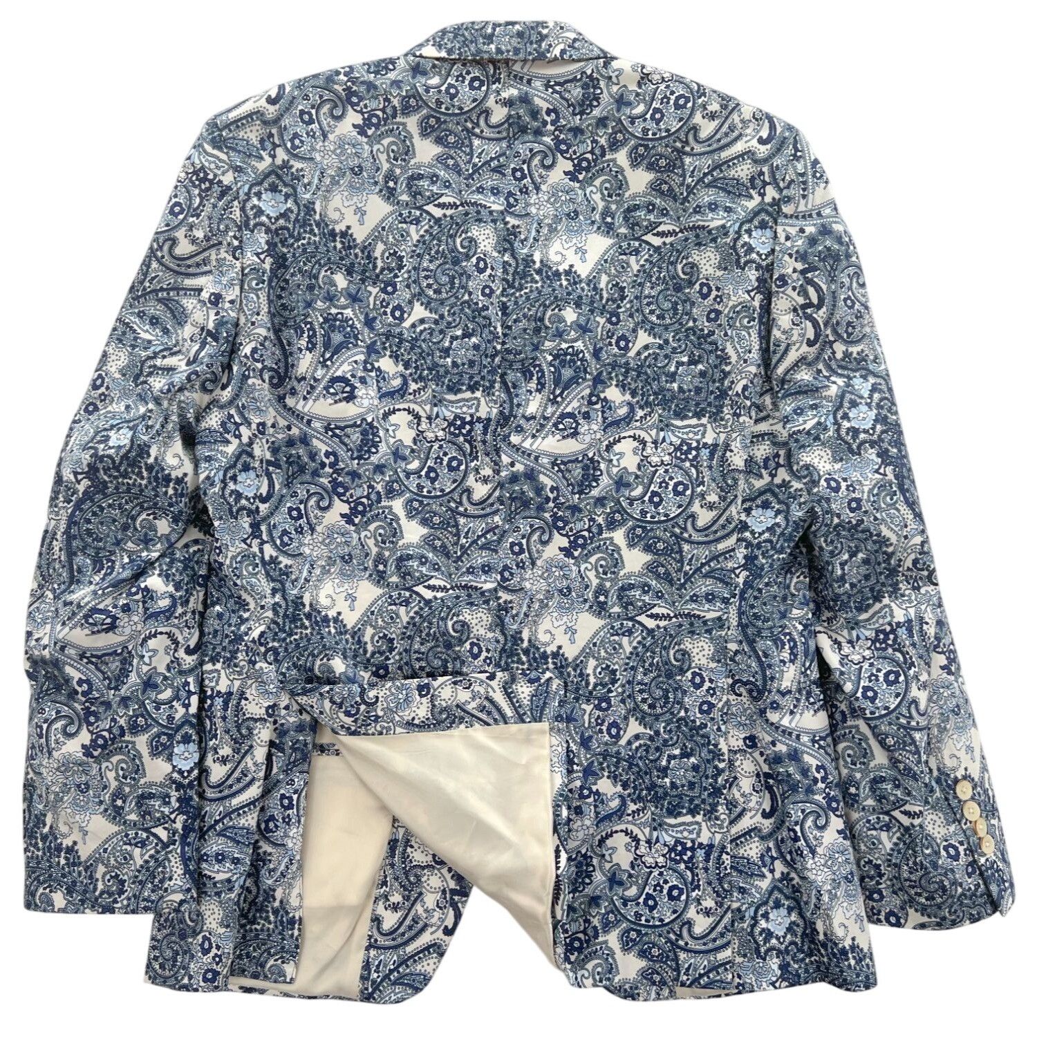 Tallia Tallia Blue/White Paisley Dual-Vented Sportcoat Size 40R - 2 Thumbnail