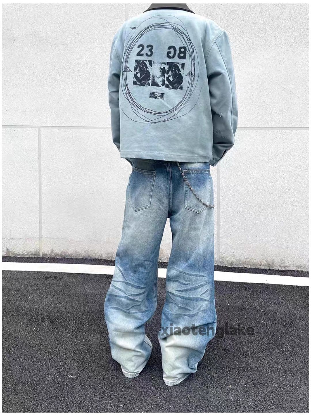 Jean Unisex washed faded cleanfit yuppie y2k baggy jeans Size US 28 / EU 44 - 3 Thumbnail
