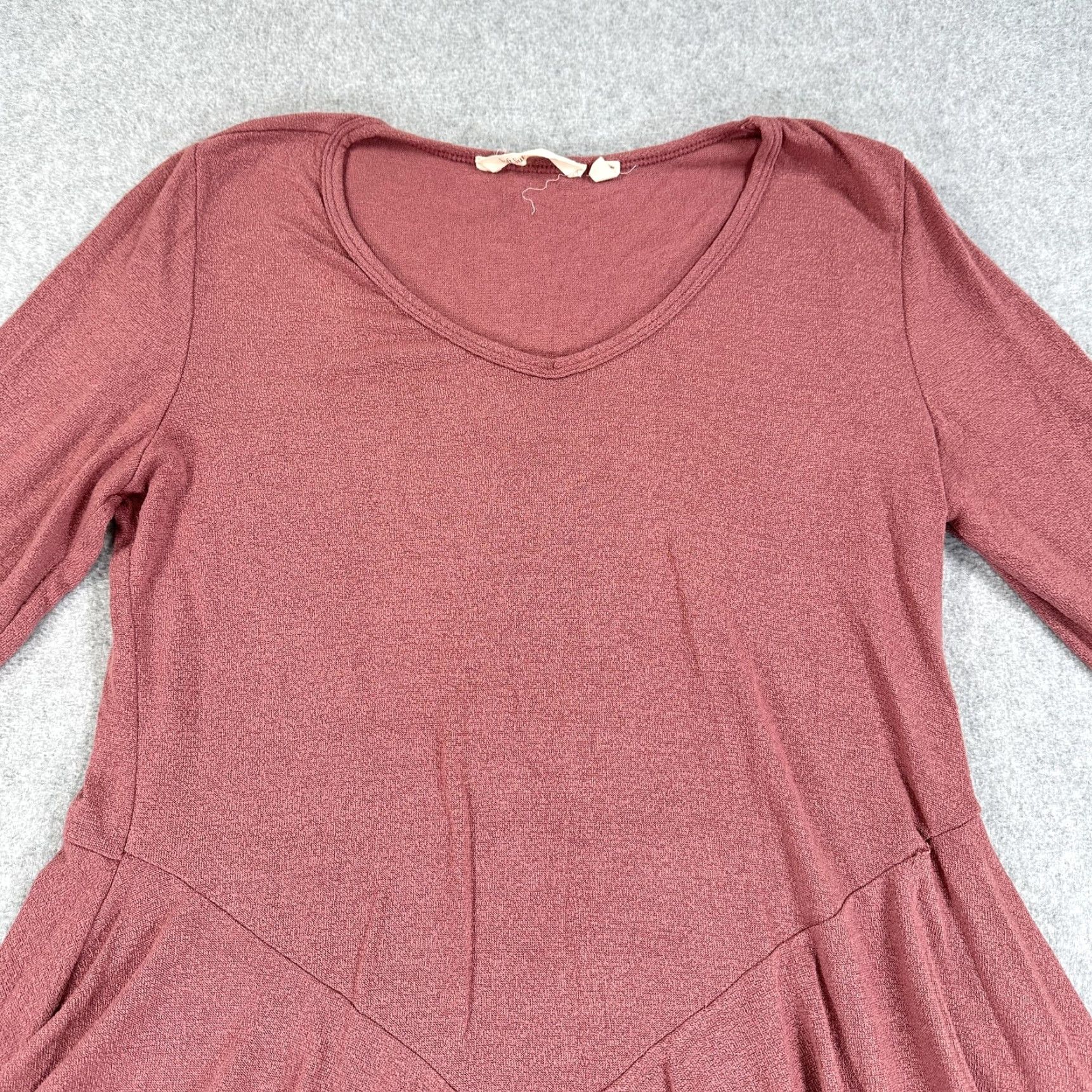 Soft Surroundings Soft Surroundings Tunic Top Blouse Womens Medium Pink 3/4 Sleeve Scoop Neck Relaxed Fit Asymmetrical Handkerchief Hem Dusty Rose Vintage No Size M / US 6-8 / IT 42-44 - 2 Thumbnail