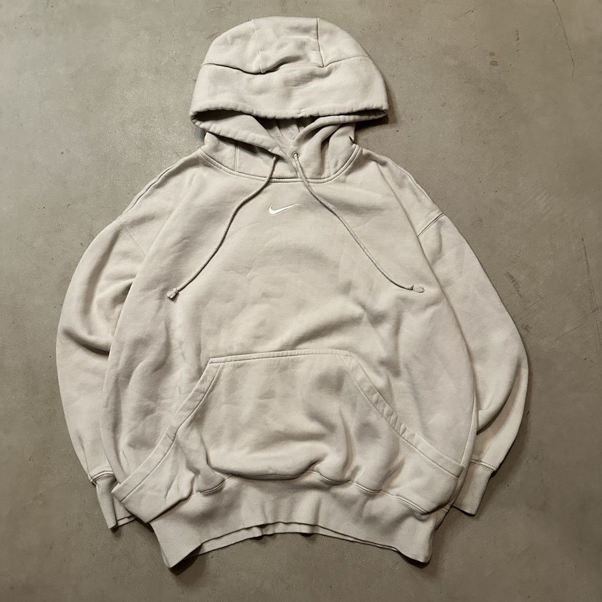 Nike Cream Nike Center Swoosh Sweatshirt Hoodie Size M Size US M / EU 48-50 / 2 - 2 Thumbnail