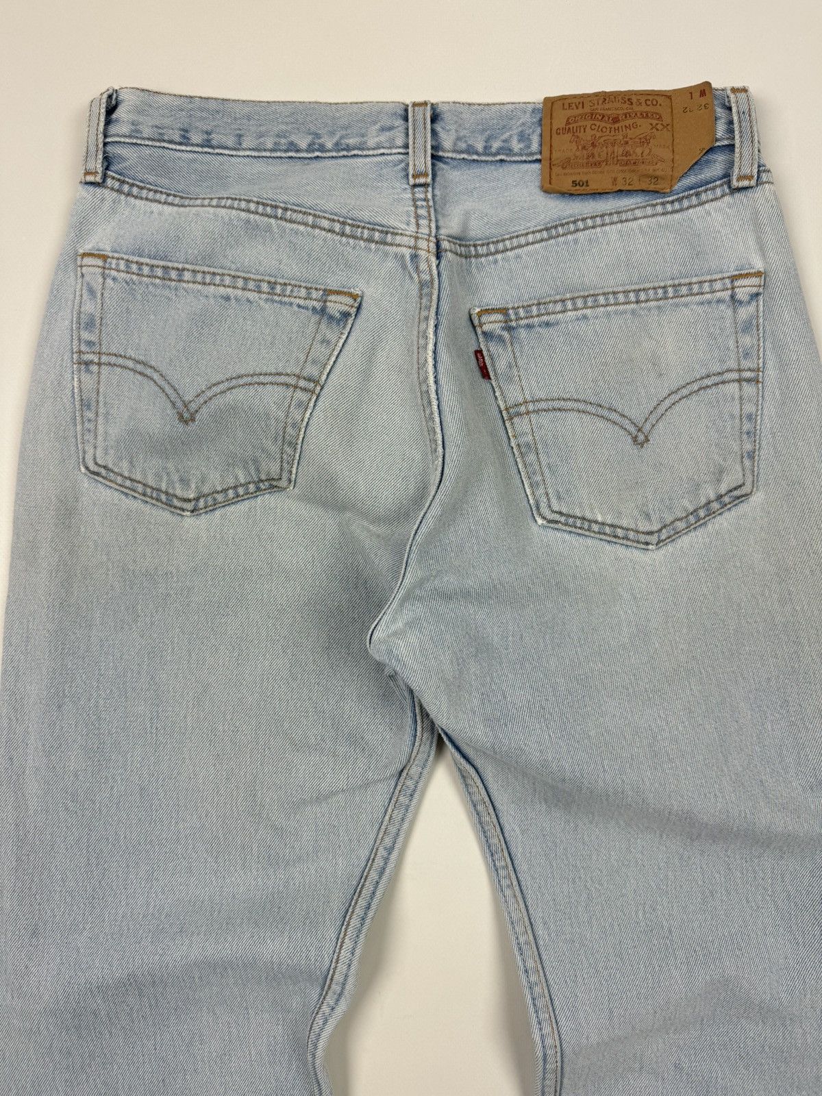 Levi's 1990's Vintage Levi's 501 USA Washed Distressed Blue Button Size US 32 / EU 48 - 8 Thumbnail