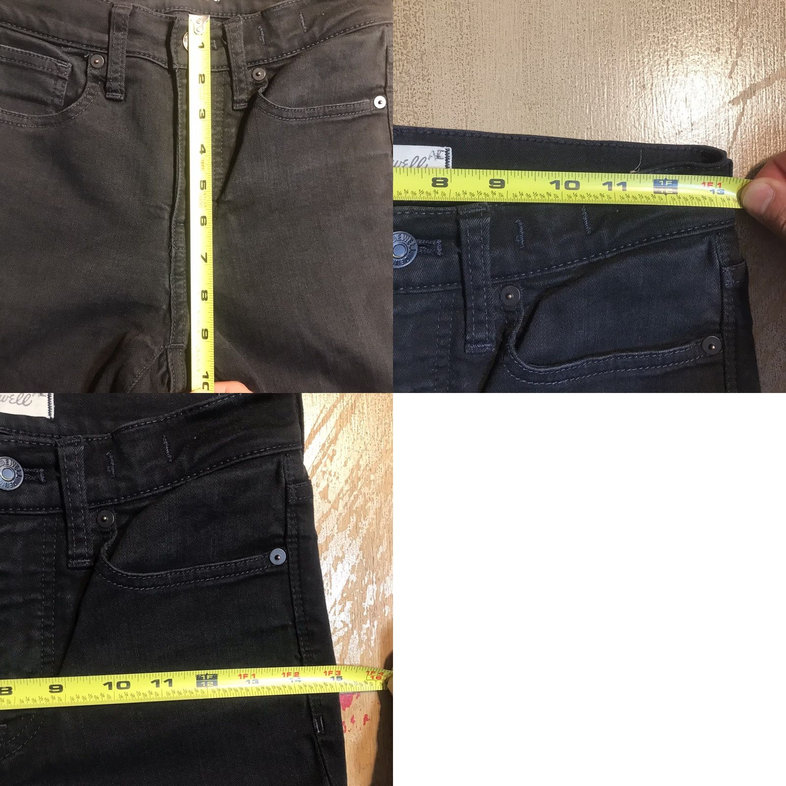 Madewell Madewell Jeans Skinny Crop 9" High Rise Black Wash Denim 26 x 25 Inseam Slim 5-Pocket Womens Size 26" / US 2 / IT 38 - 9 Thumbnail