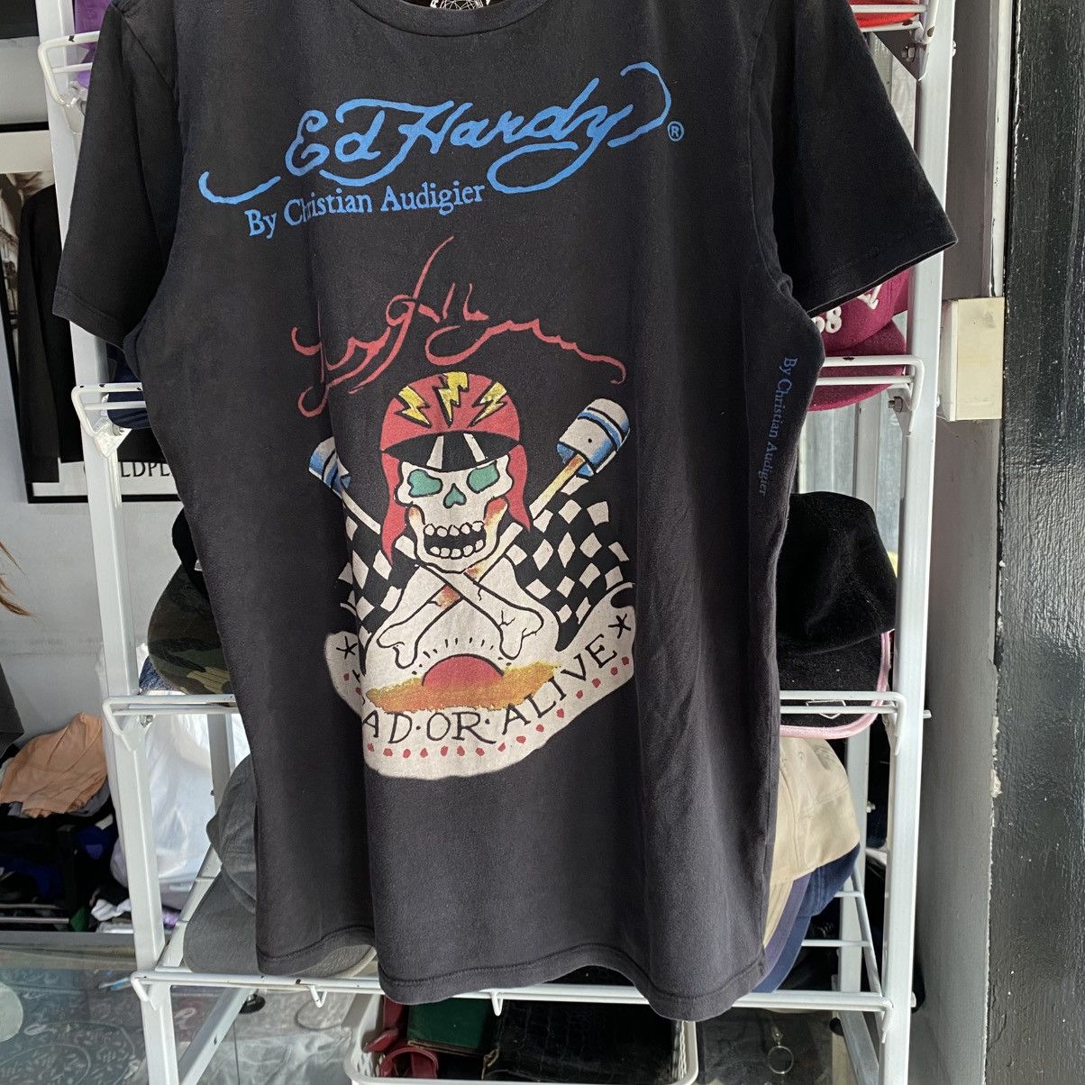 Christian Audigier × Ed Hardy Ed Hardy By Christian Audigier Motorcycle Skull T-shirt Size US L / EU 52-54 / 3 - 4 Thumbnail